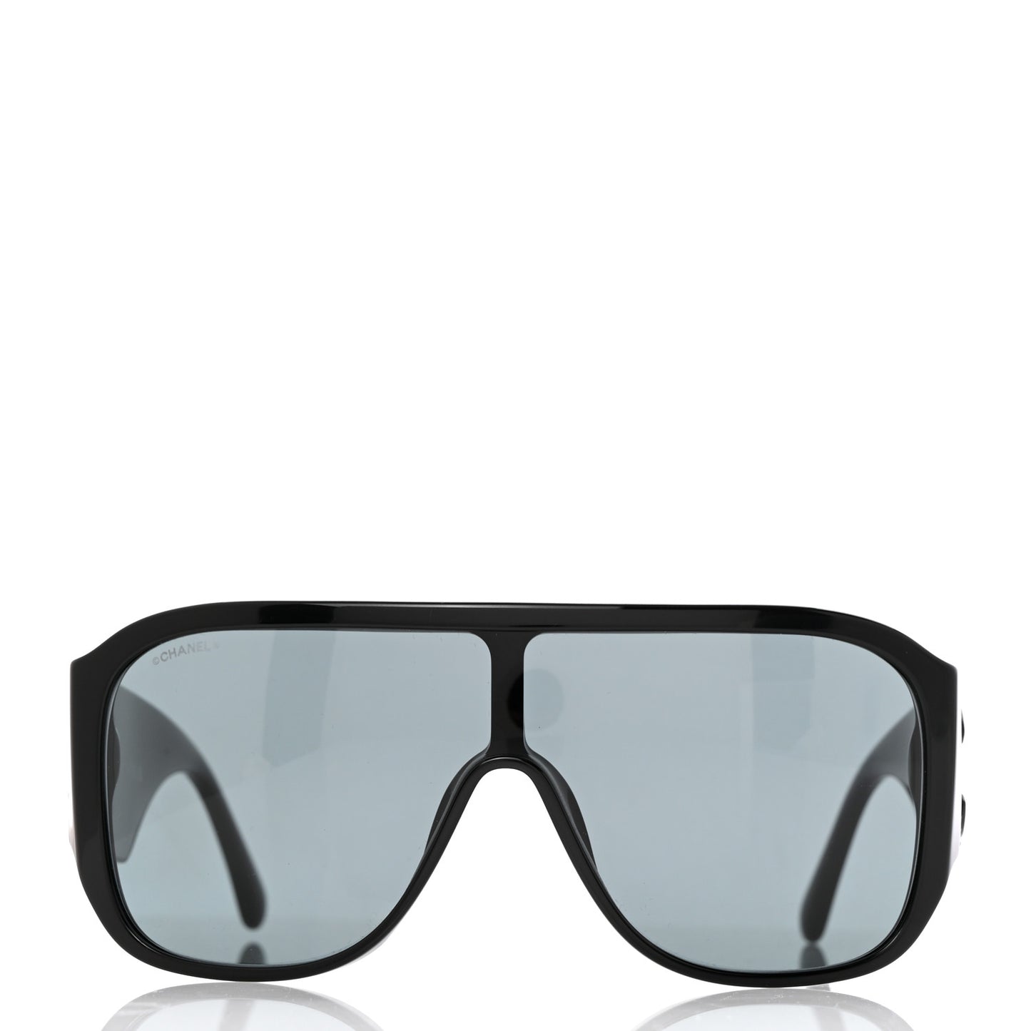 Acetate Crystal CC Shield Sunglasses 5466-B Black