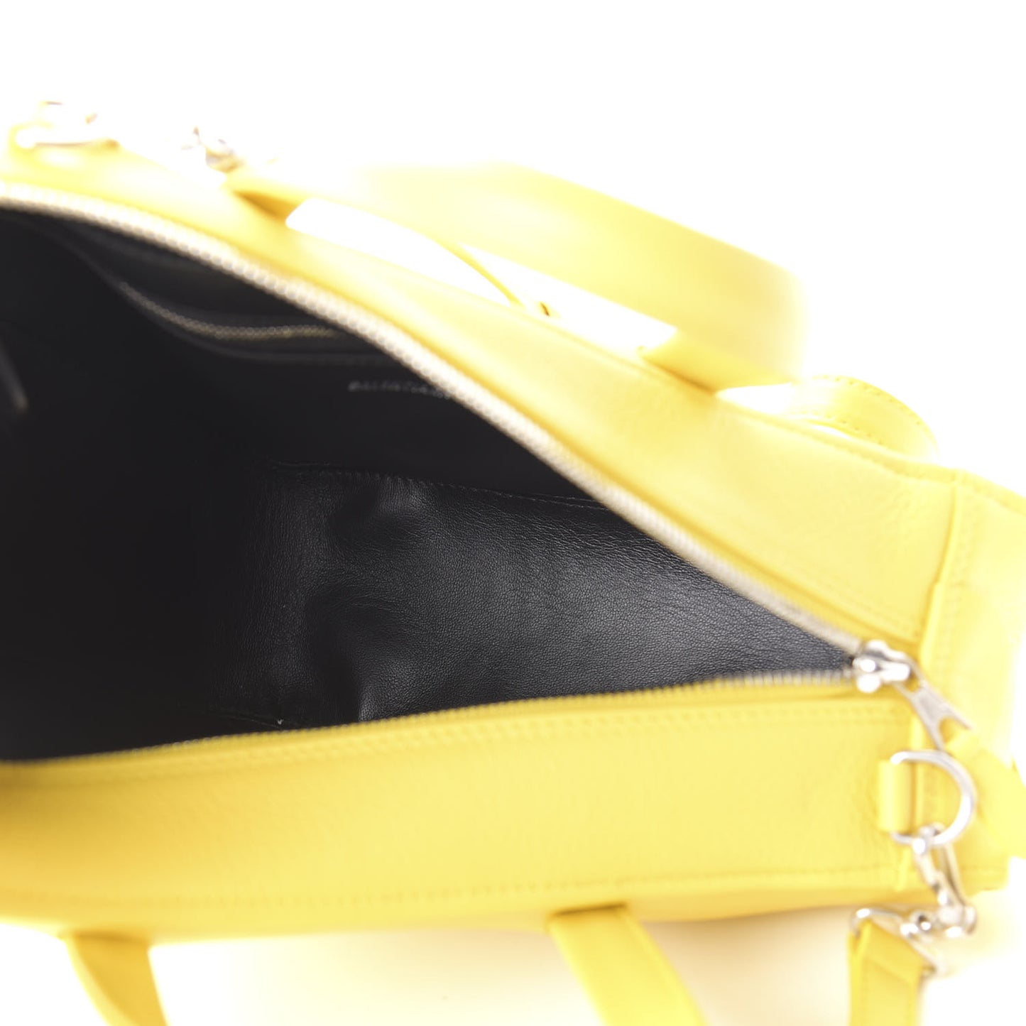 Shiny Day Calfskin Logo S Triangle Duffle Jaune Black
