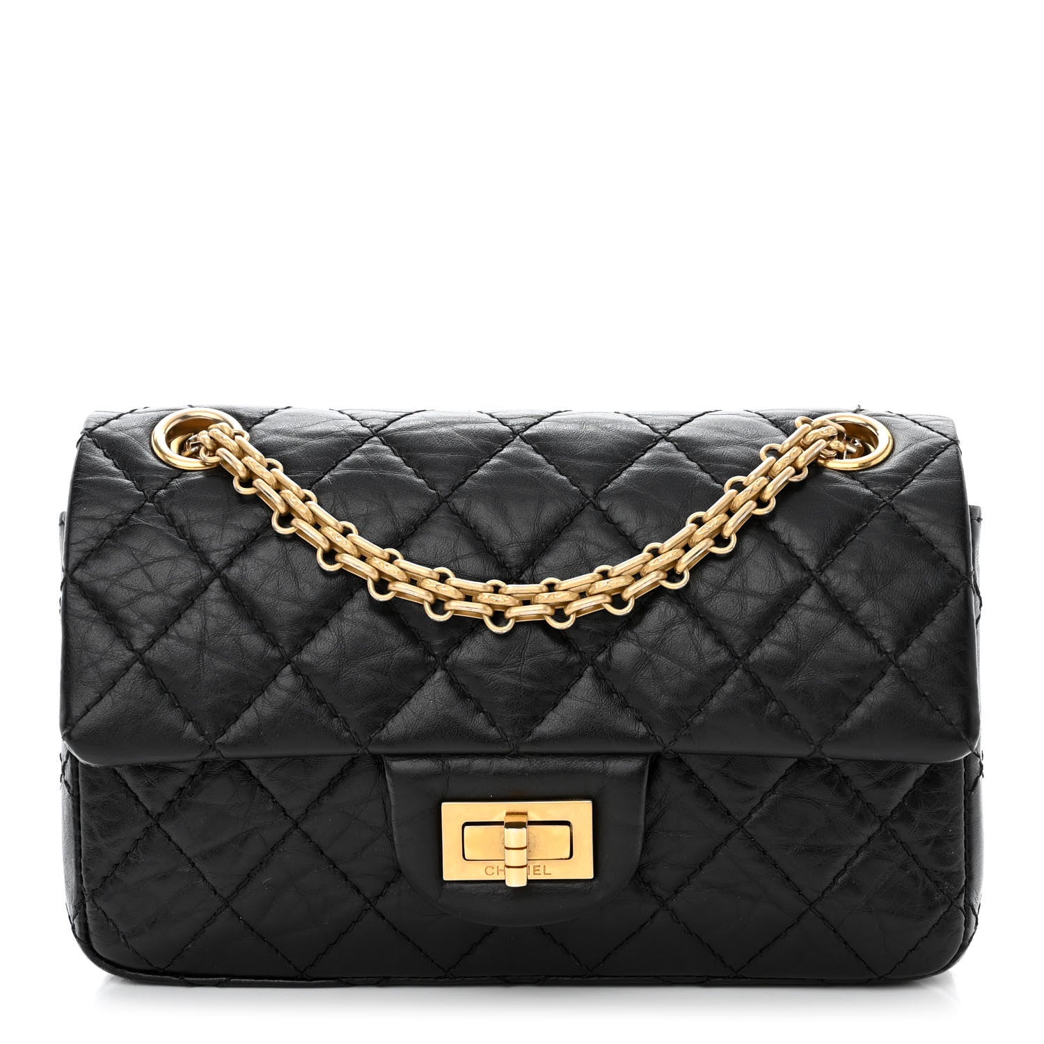 Chanel Aged Calfskin Quilted 2.55 Reissue Mini Flap Black 1 of 12