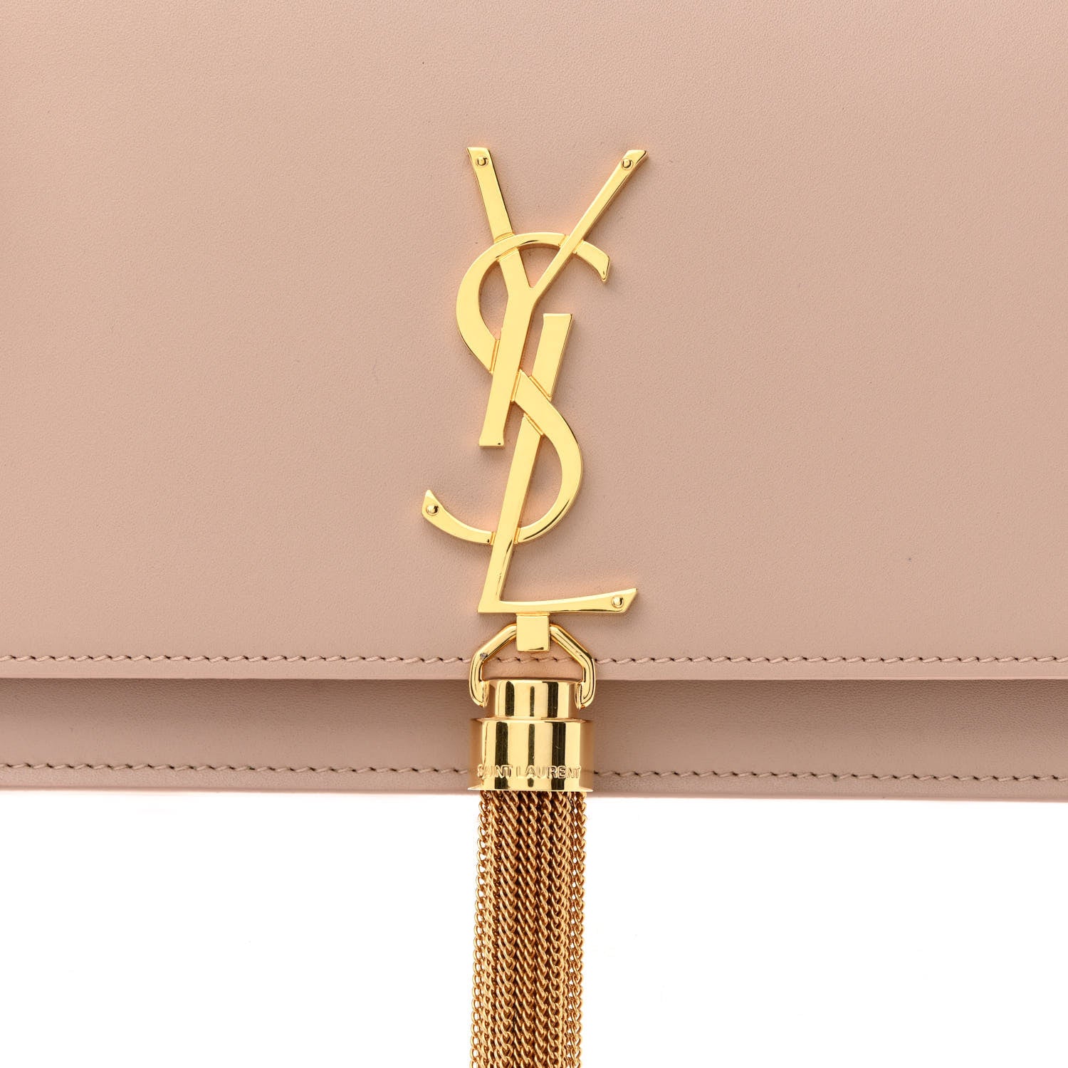 Saint Laurent Grain De Poudre Classic Monogram Kate Tassel Chain Wallet Pale Blush 8 of 12
