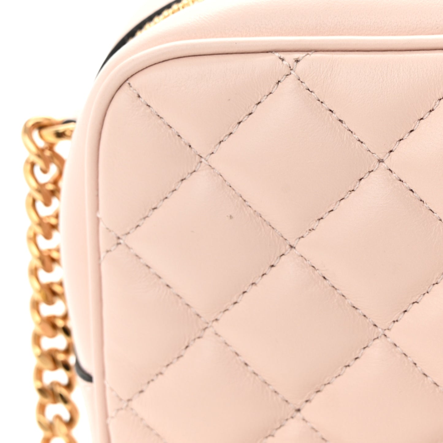 Nappa Quilted La Medusa Camera Bag Light Pink