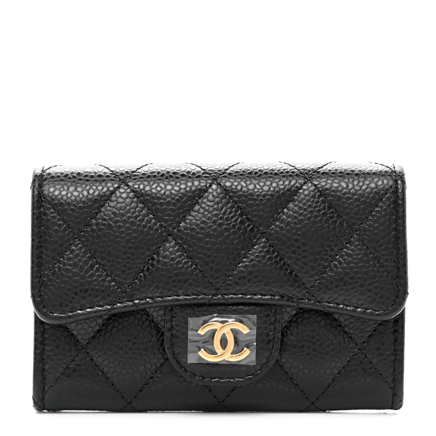 Chanel Caviar Quilted Flap Card Holder Wallet Black 1 of 9