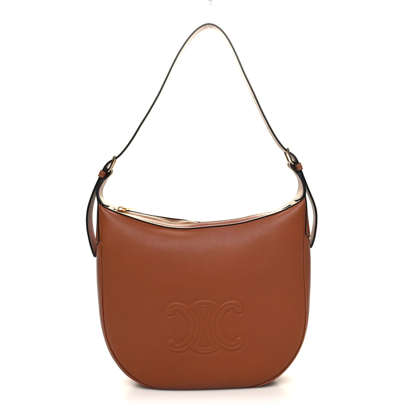 Supple Calfskin Medium Triomphe Heloise Shoulder Bag Tan