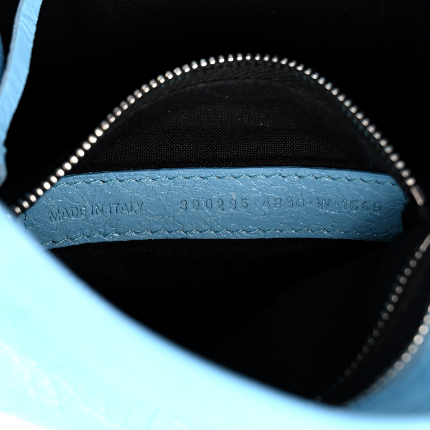Balenciaga Agneau Classic Silver Hardware Mini City Logo Strap Baby Blue Black 7 of 14