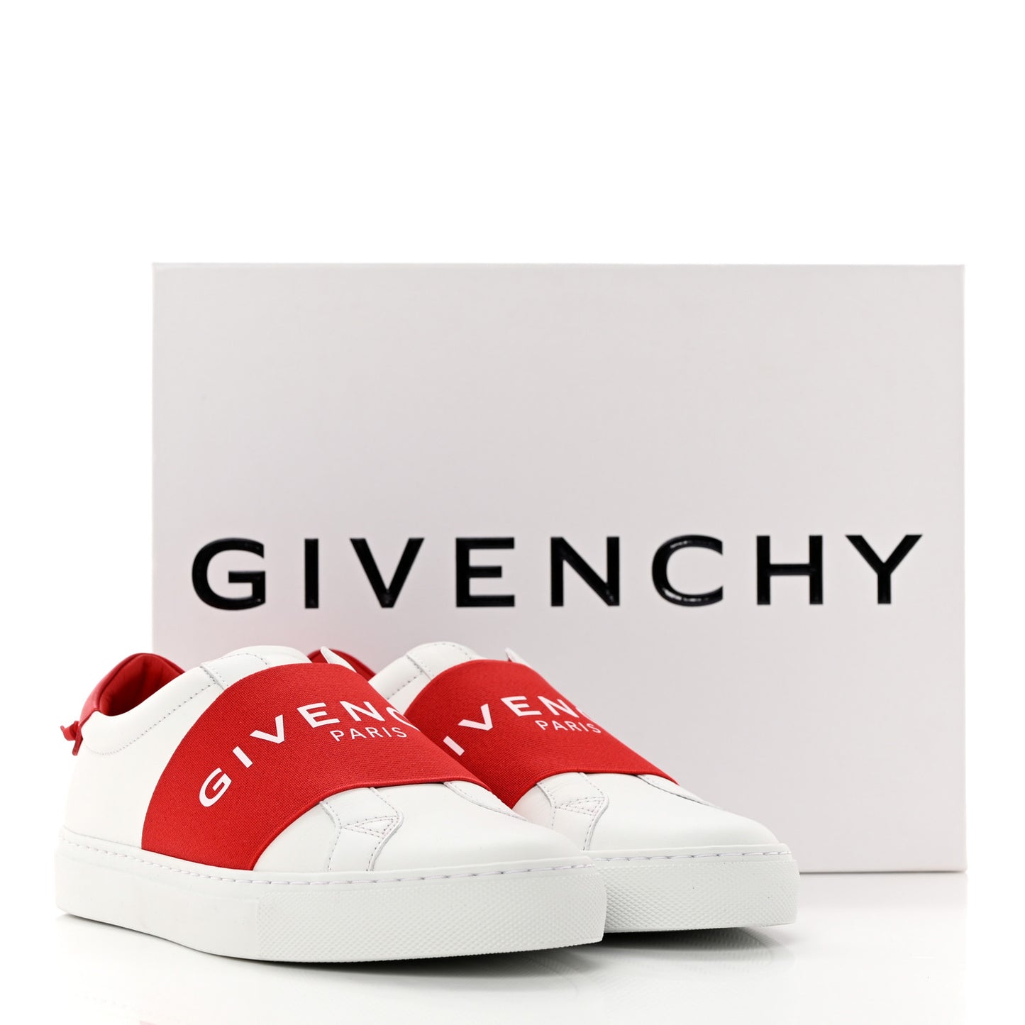 Calfskin Band Logo Mens Urban Street Sneakers 37 White Red