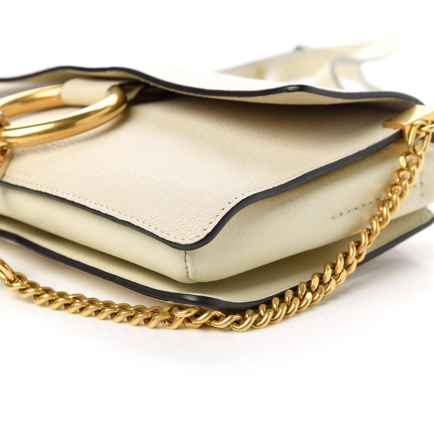 Goatskin Small Faye Shoulder Bag Off White