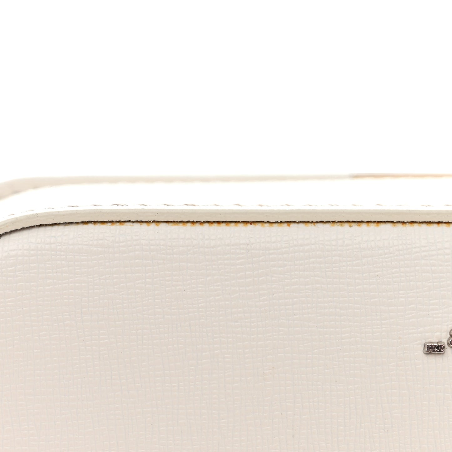 Saffiano Striped Mini Diag Binder Clip Bag White Black Red