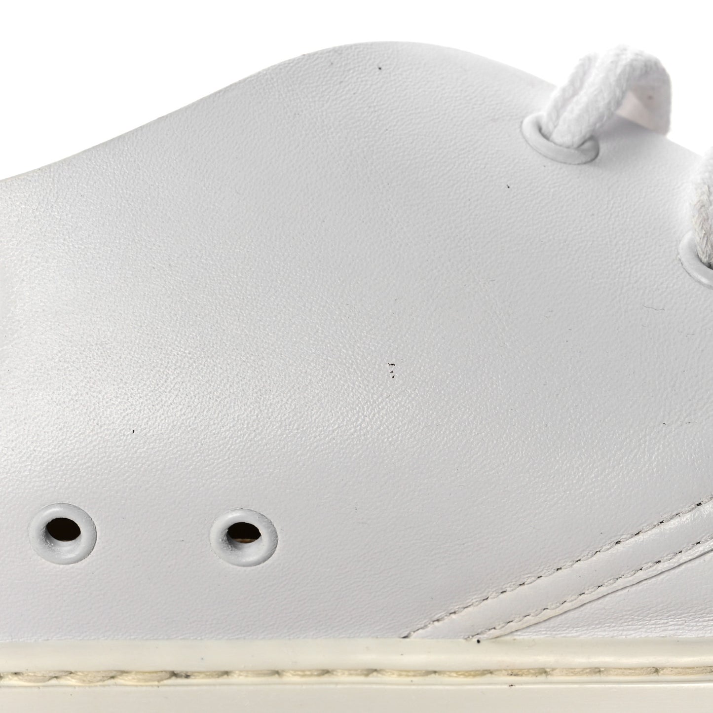 Lambskin Mens Lace Up Sneakers 41 White