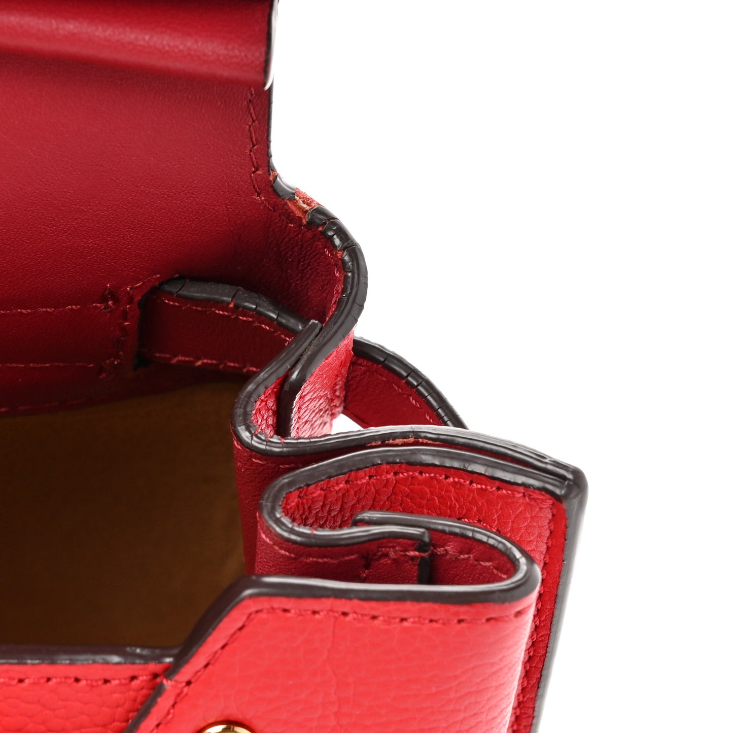 Grained Calfskin Large Milla Convertible Backpack Red