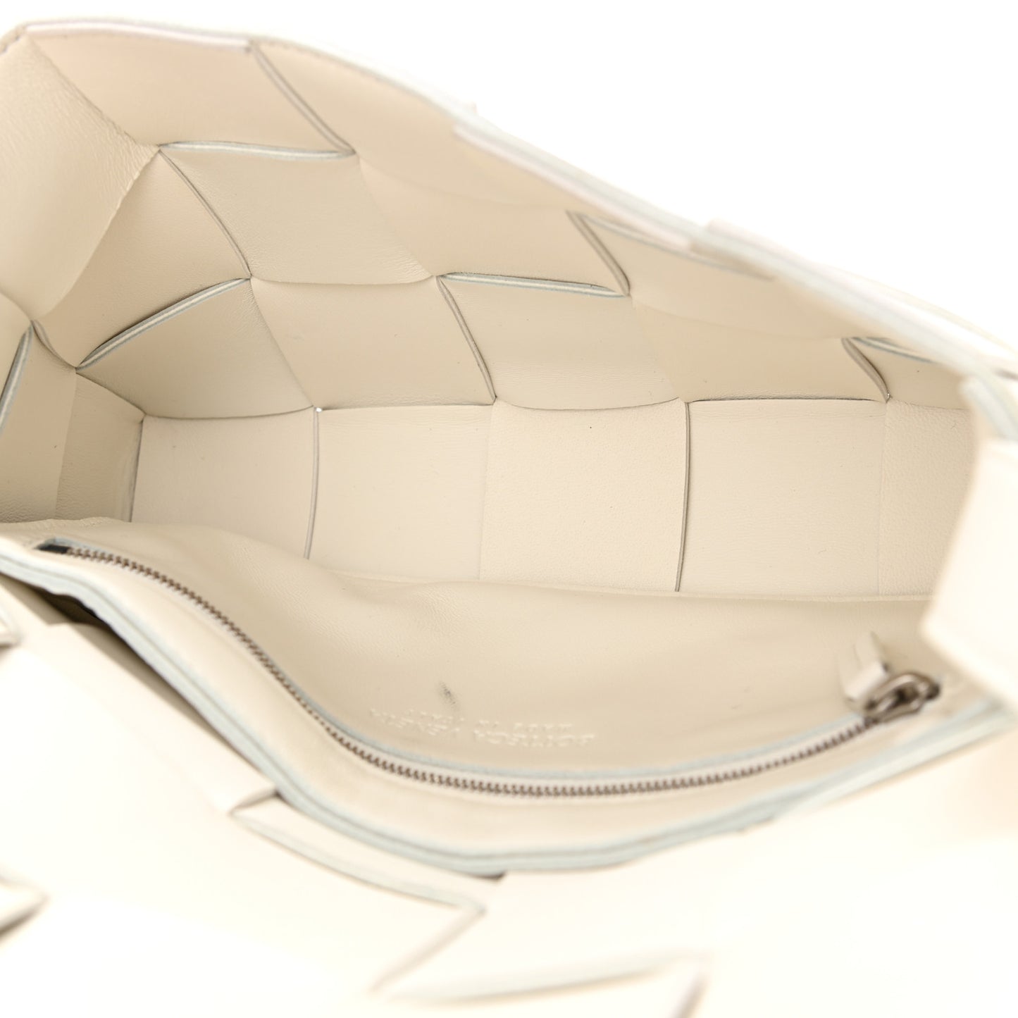 Lambskin Maxi Intrecciato Cassette Crossbody Bag White
