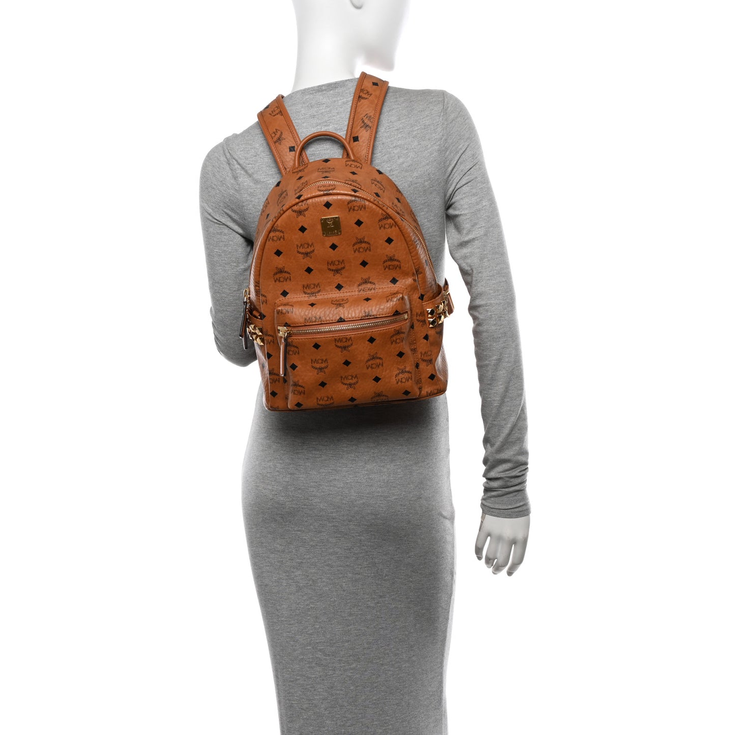 Visetos Small Side Stud Stark Backpack Cognac