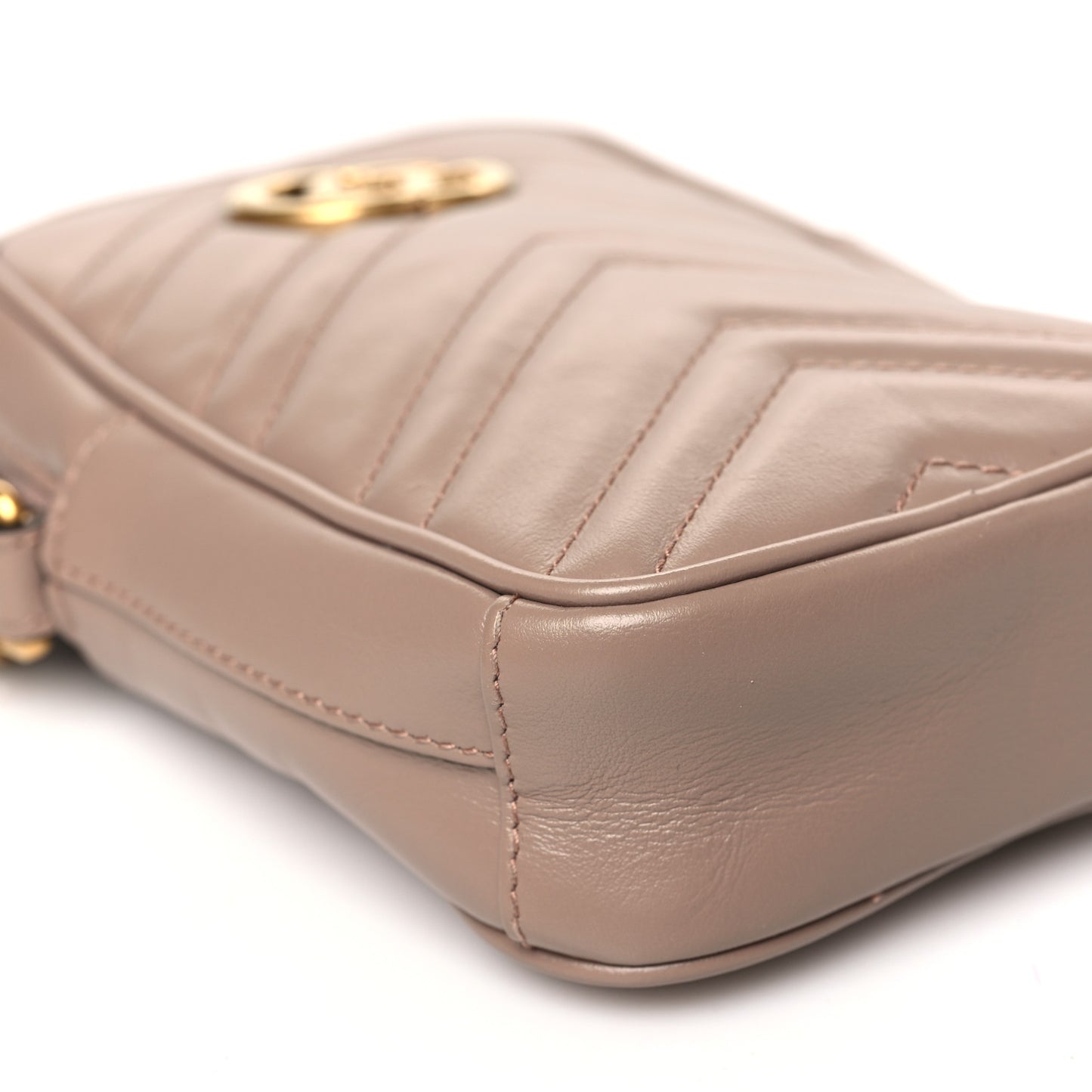 Calfskin Matelasse Mini GG Marmont Crossbody Bag Porcelain Rose