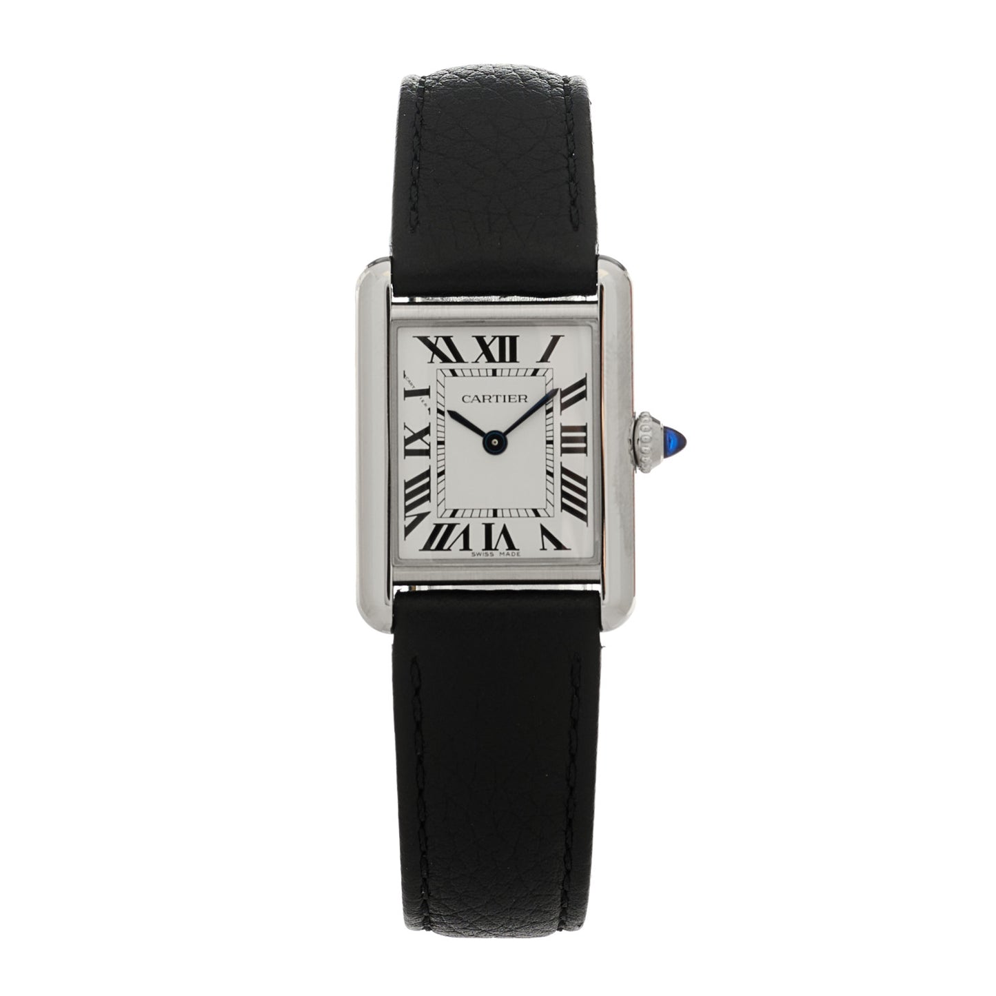 Stainless Steel Calfskin 22mm Must de Cartier Tank Quartz Watch