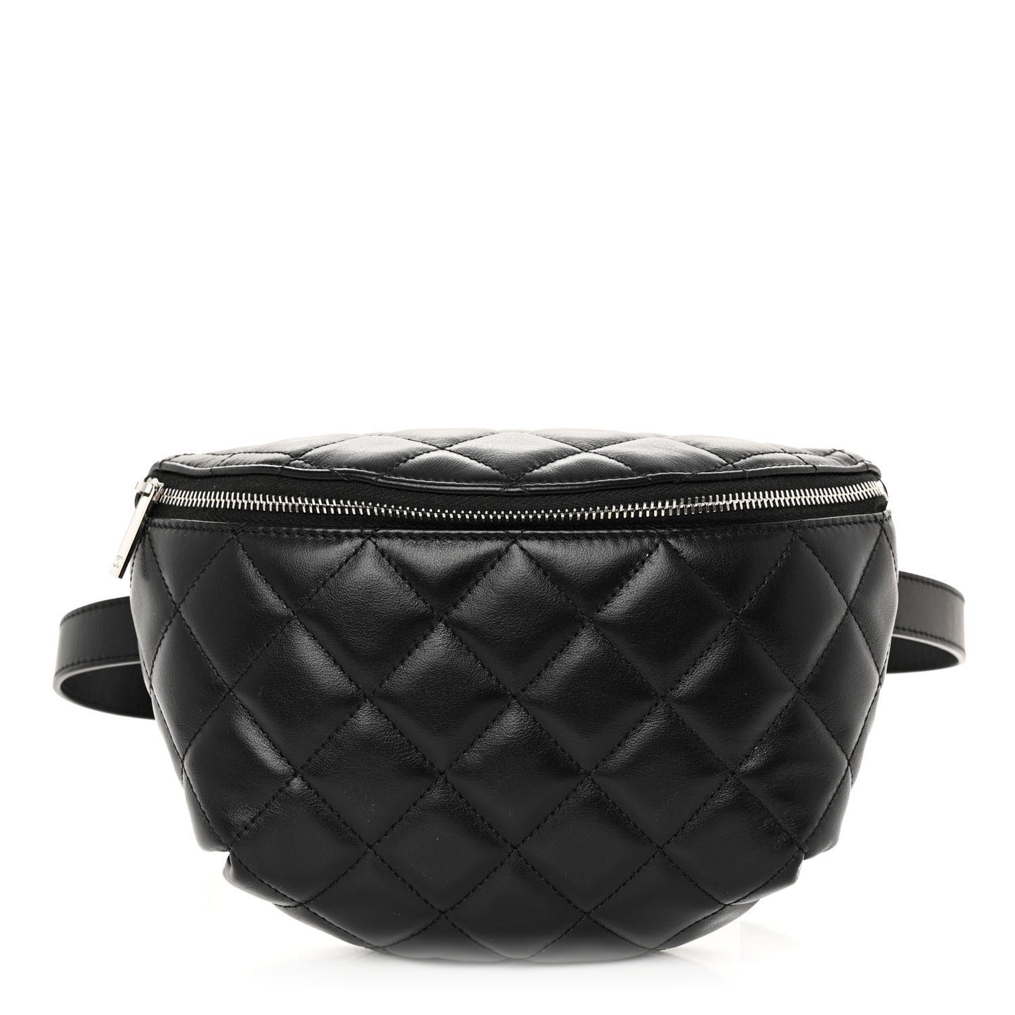 Calfskin Quilted Waist Belt Bag Black