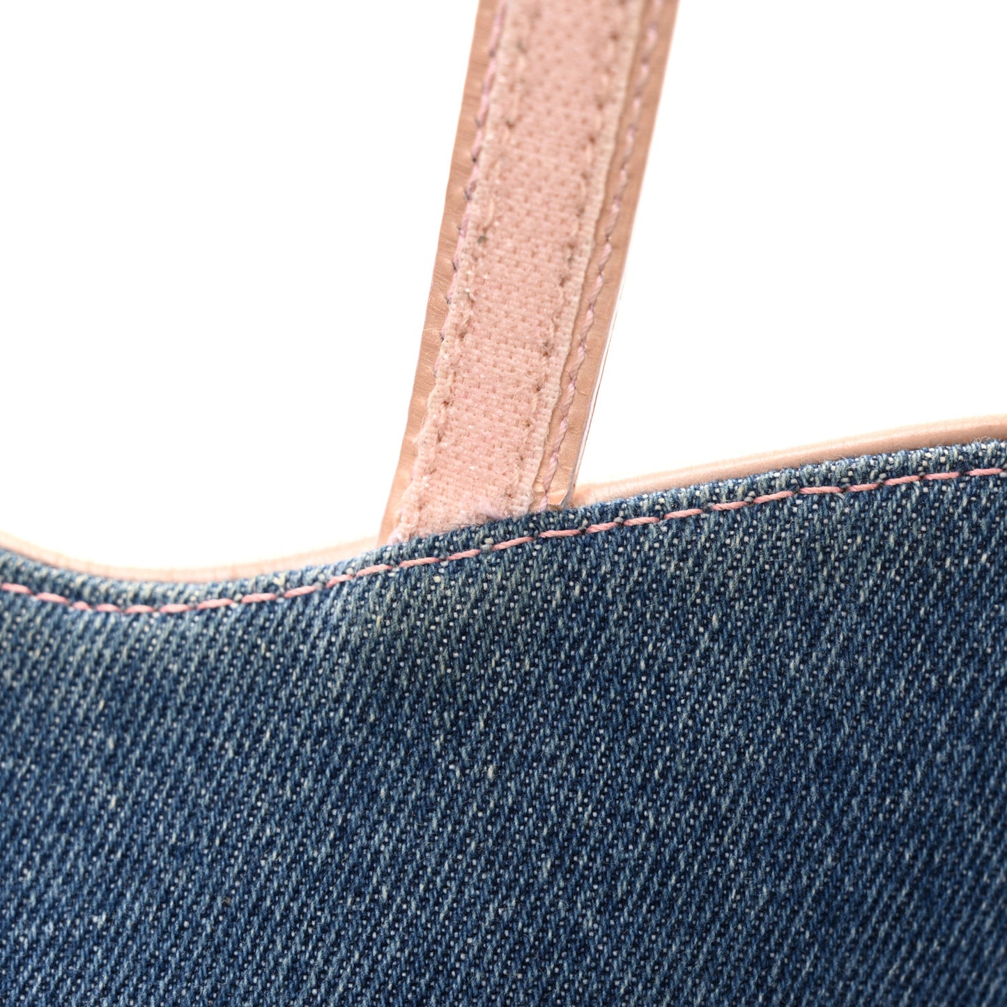 Patent Denim Jeans Saddle Bag Blue Pink