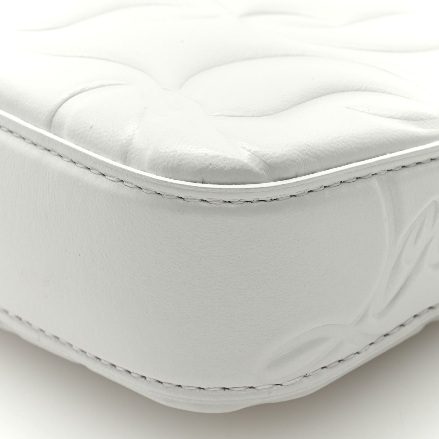 Calfskin Embossed Loubila Shoulder Bag White