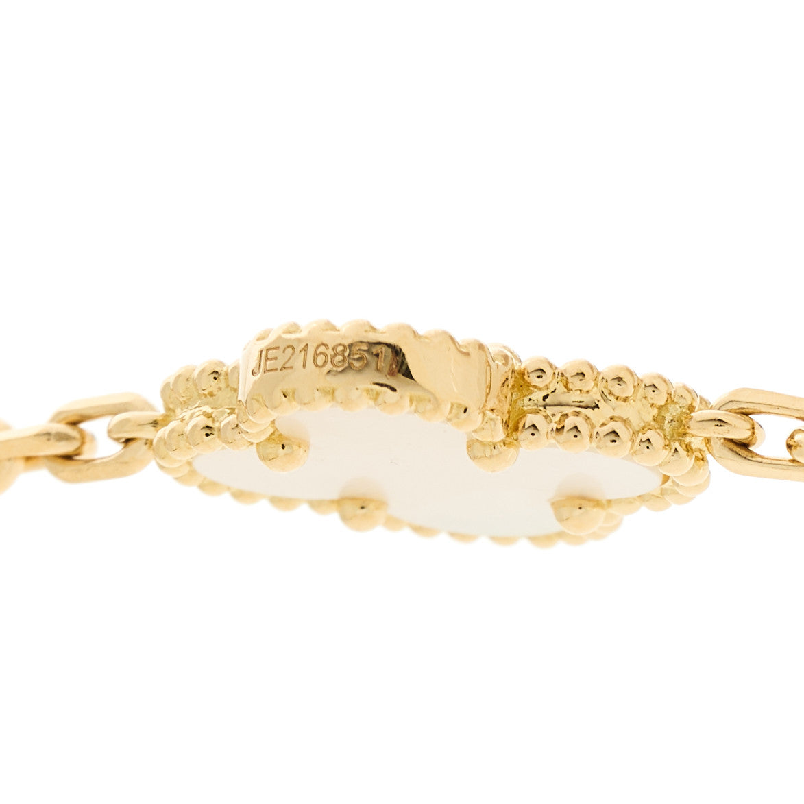 18K Yellow Gold Mother of Pearl 10 Motifs Vintage Alhambra Necklace