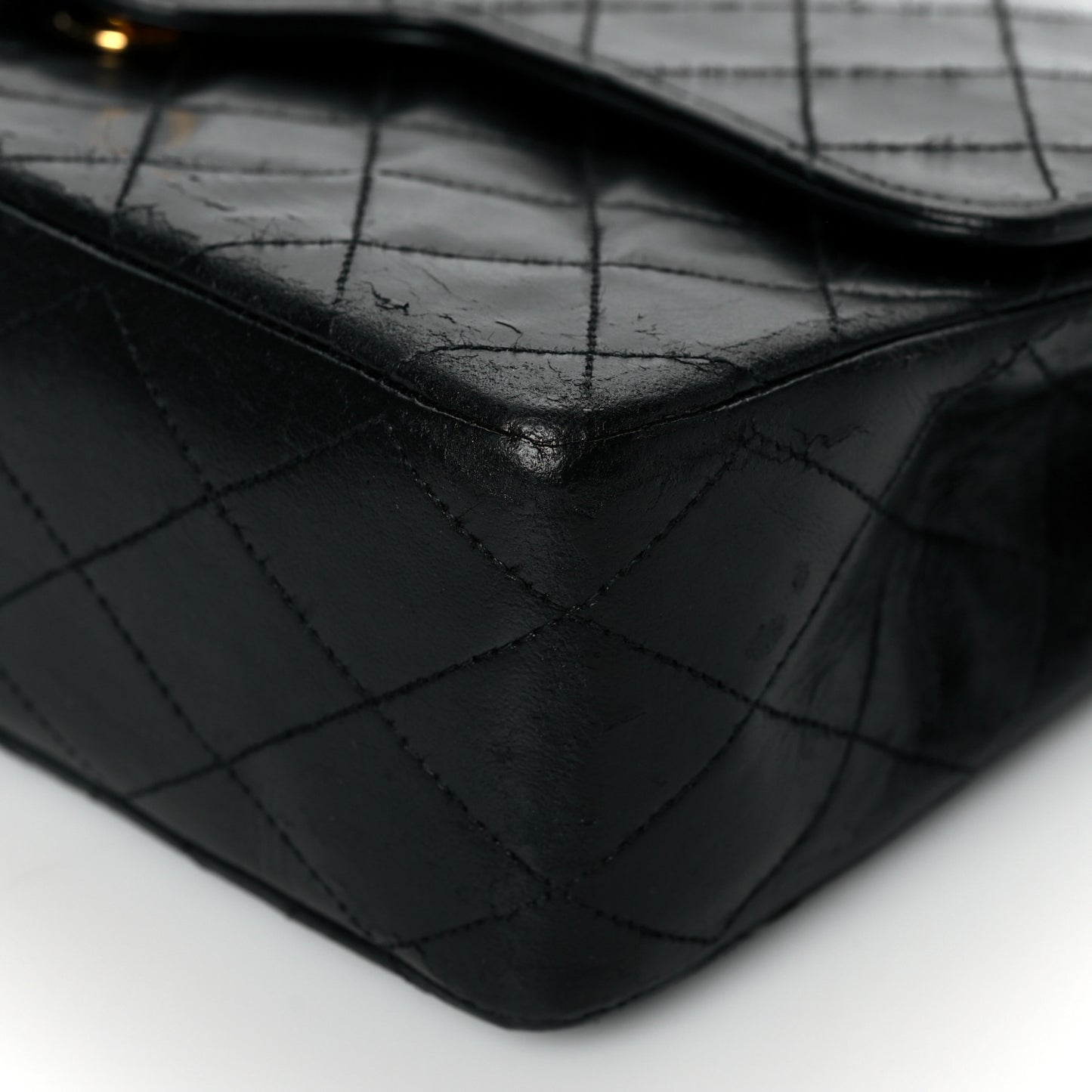 Lambskin Quilted Medium Double Flap Black