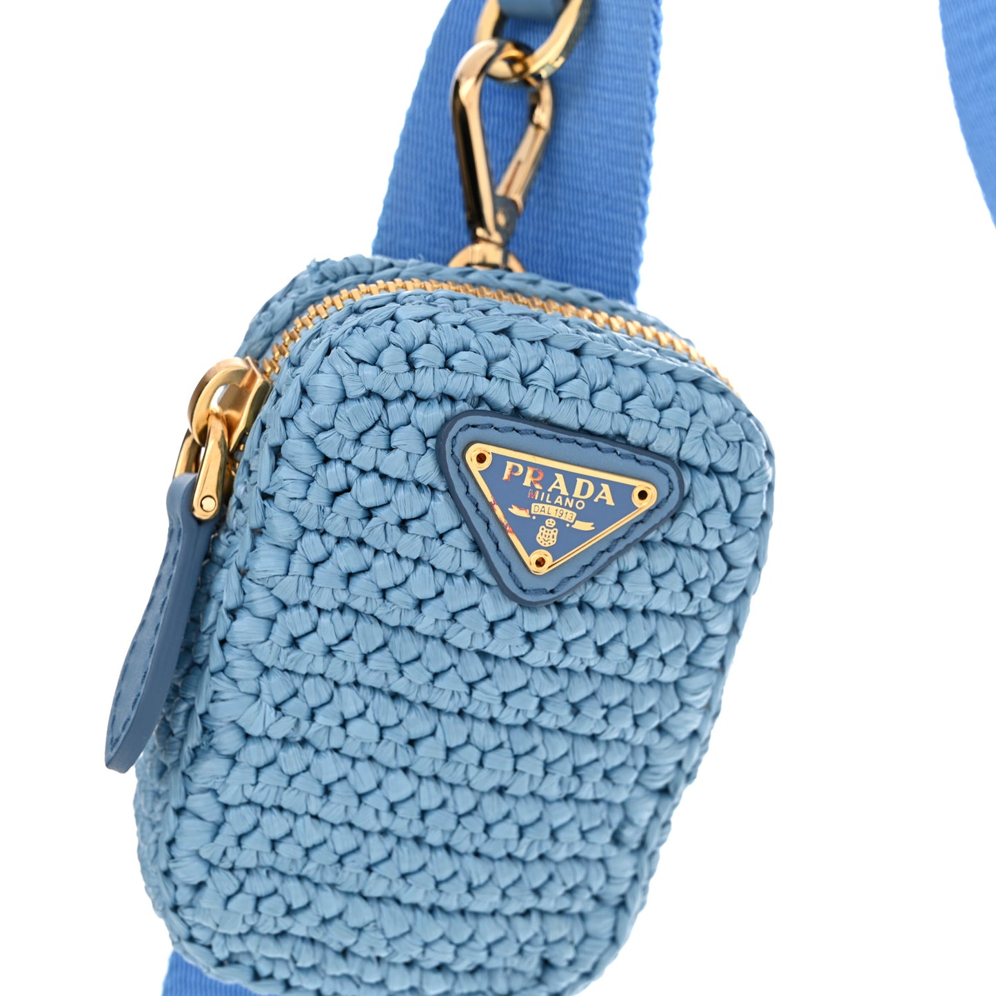 Yarn Raffia Effect Crochet Re-Edition 2005 Shoulder Bag Celeste