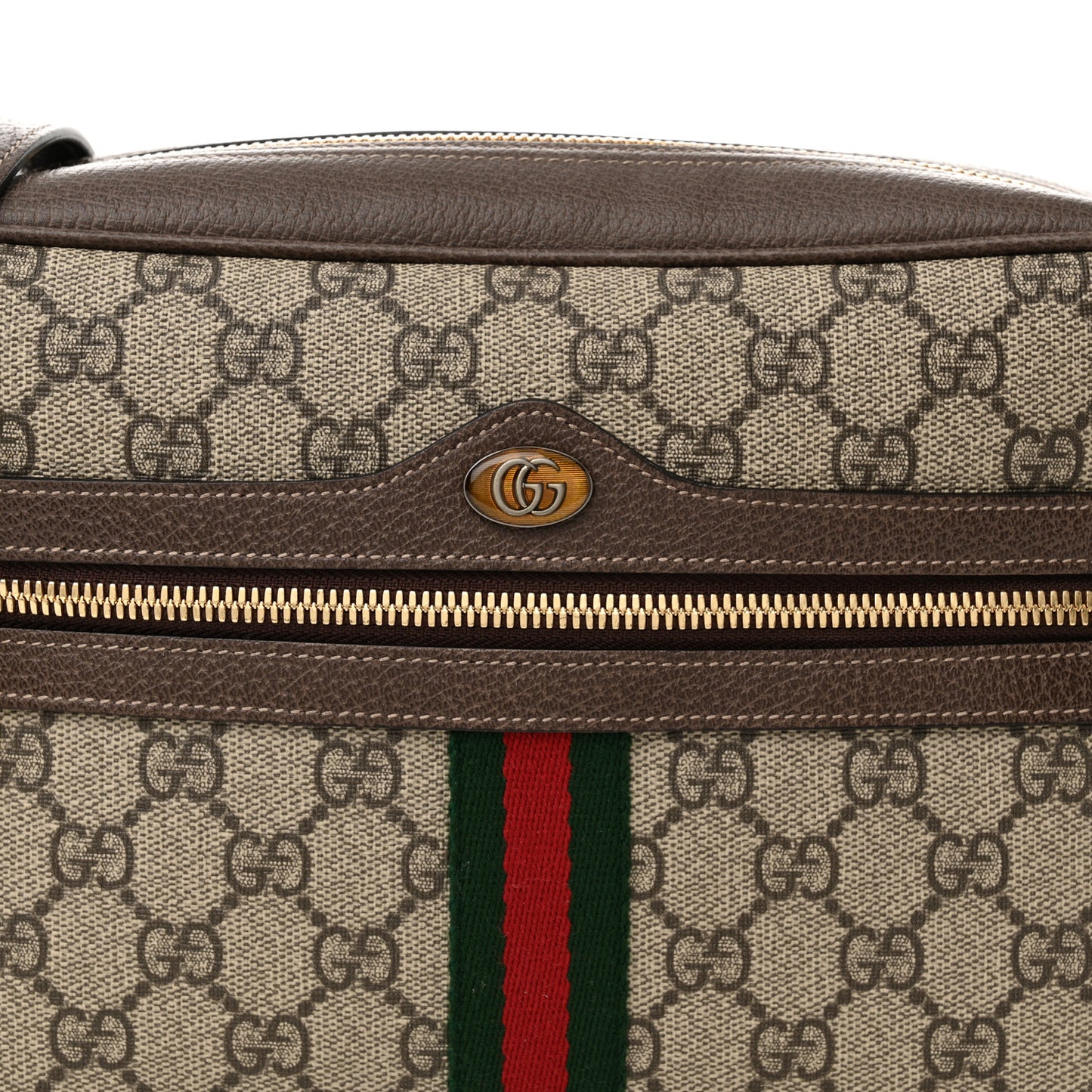 GG Supreme Monogram Web Small Ophidia Shoulder Bag Brown