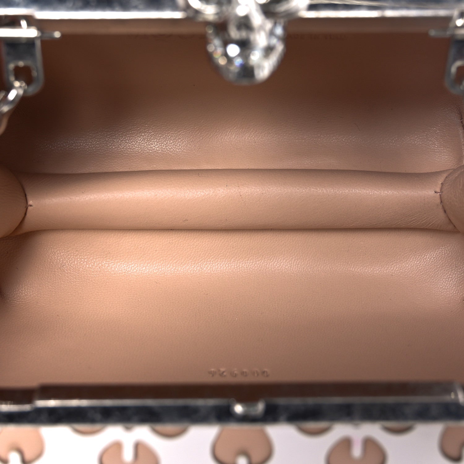 Alexander McQueen Nappa Laser-Cut Skull Box Chain Clutch Nude White 6 of 10