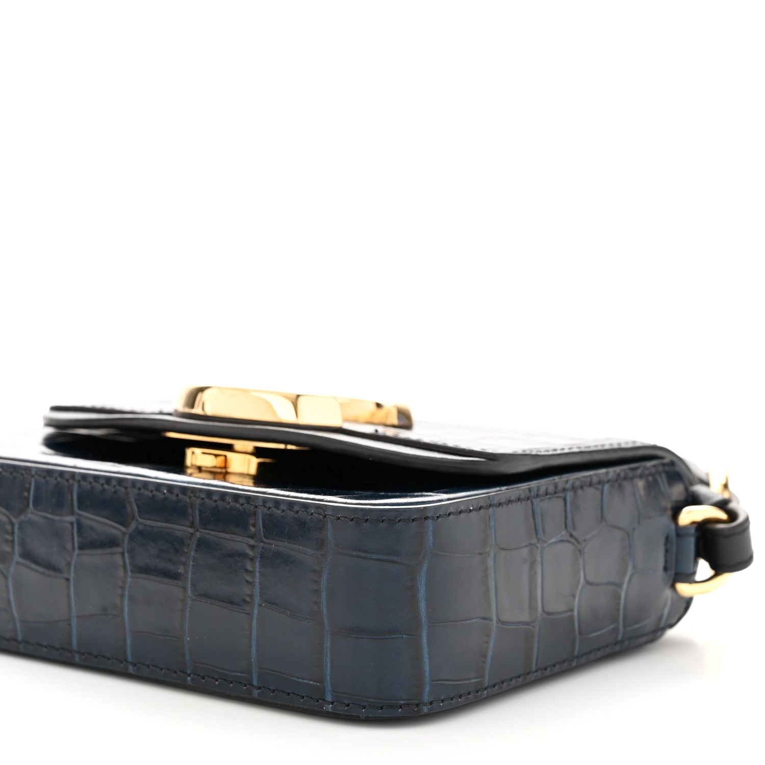 Chloe Calfskin Crocodile Embossed Mini C Double Carry Full Blue 10 of 10