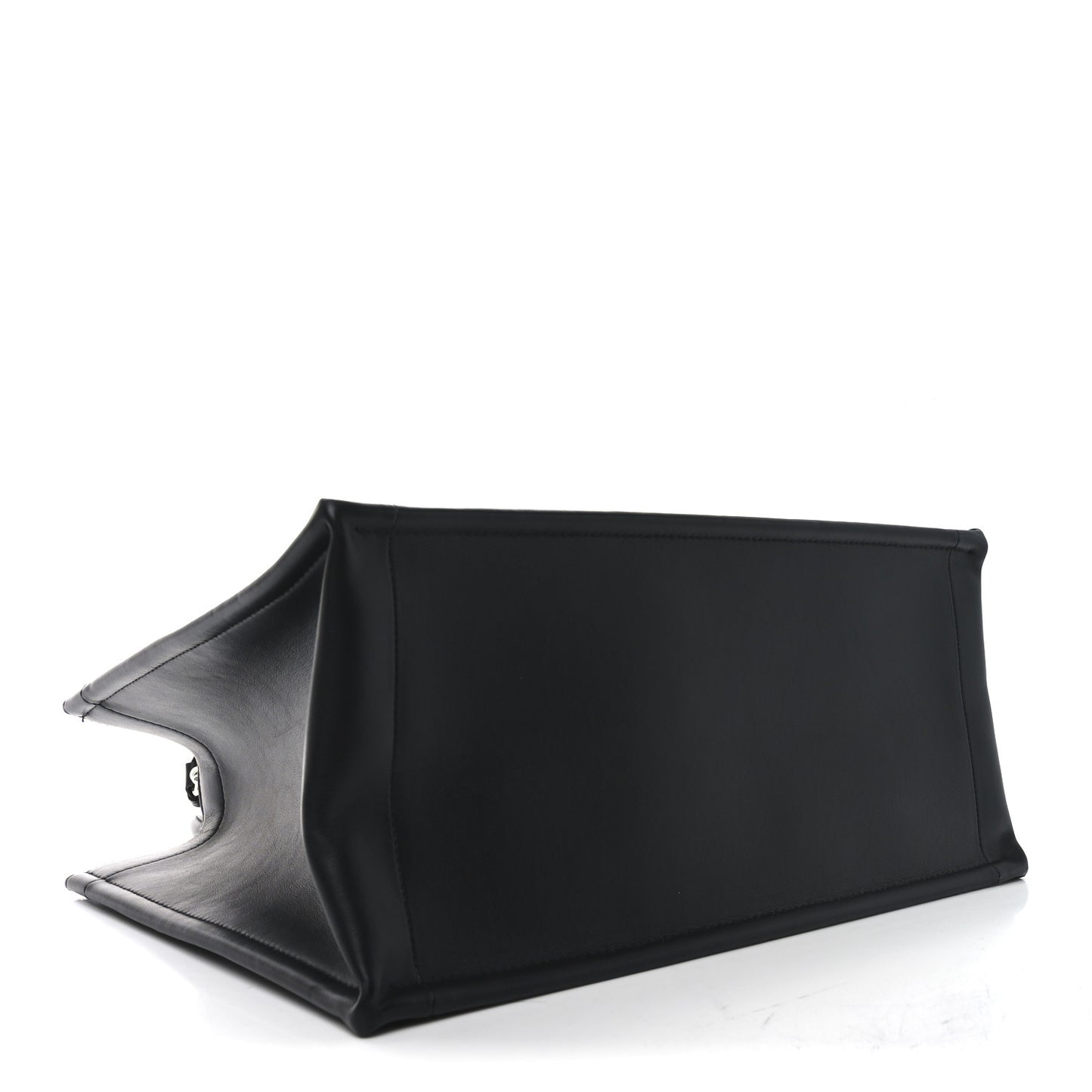 Calfskin Macro Cannage Medium Book Tote Black