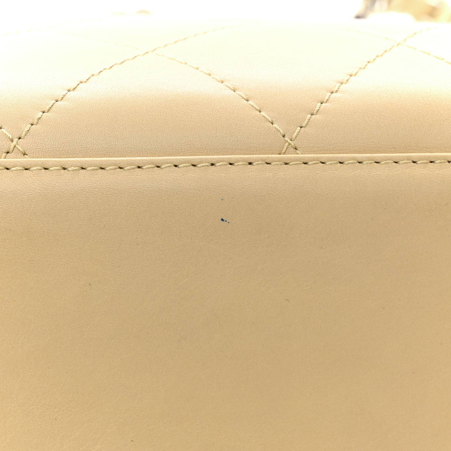 Lambskin Quilted CC Shoulder Bag Beige