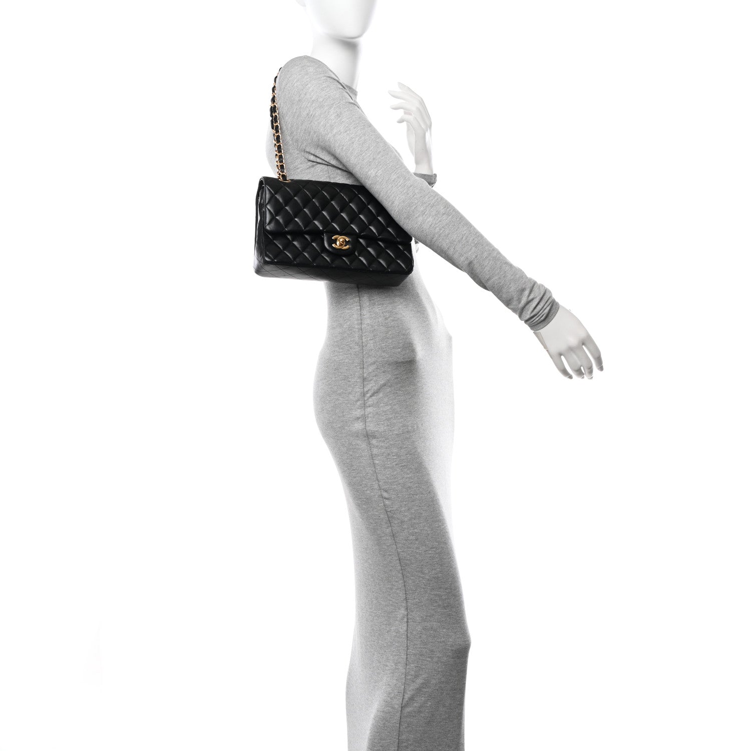 Chanel Lambskin Quilted Medium Double Flap Black 2 of 11