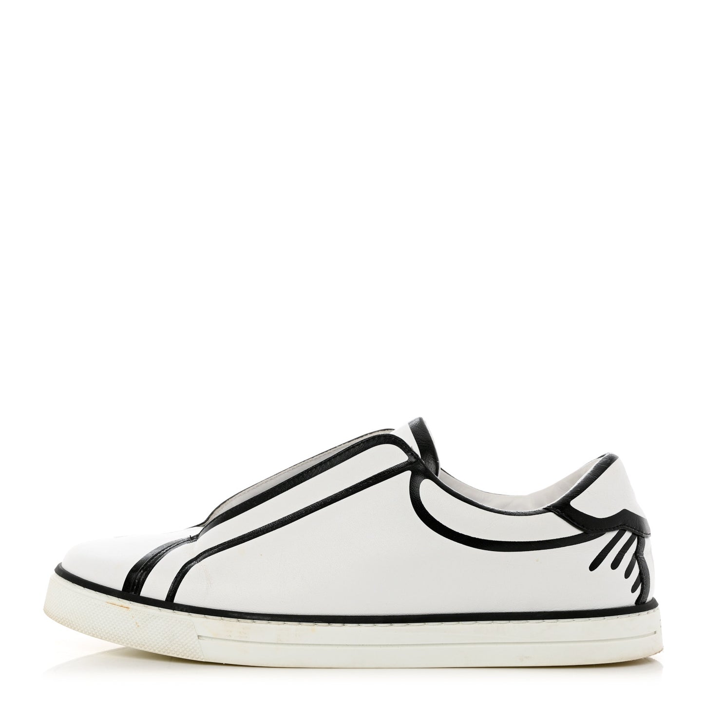 X JOSHUA VIDES Nappa Rockoclick Slip On Sneakers 37 Snow White Black
