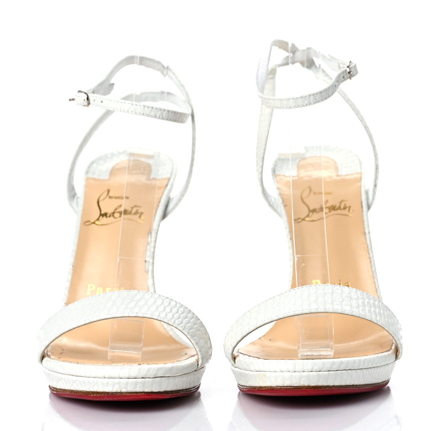 Calfskin Jurassic Loubi Queen 120 Pumps 37.5 White