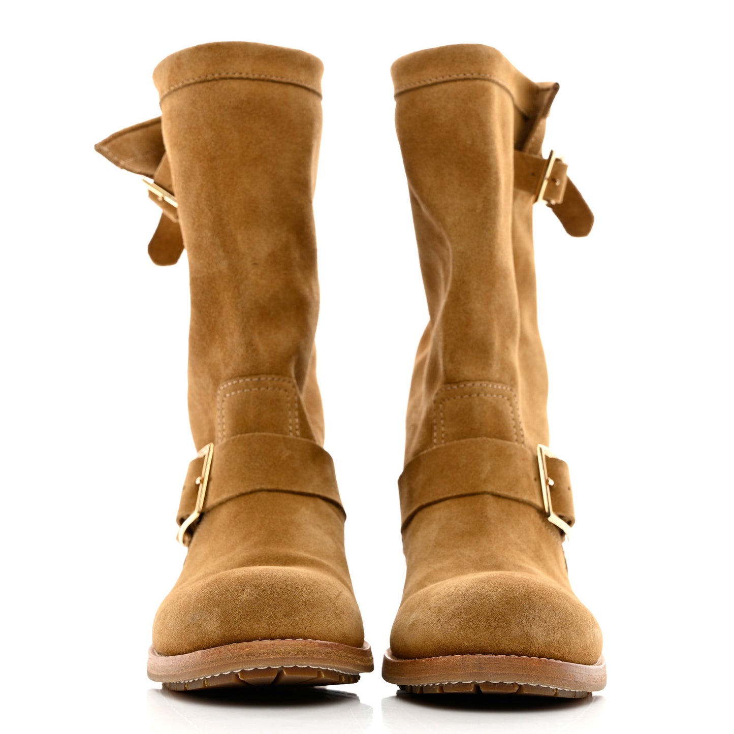 Suede Biker Boots 36.5 Tan