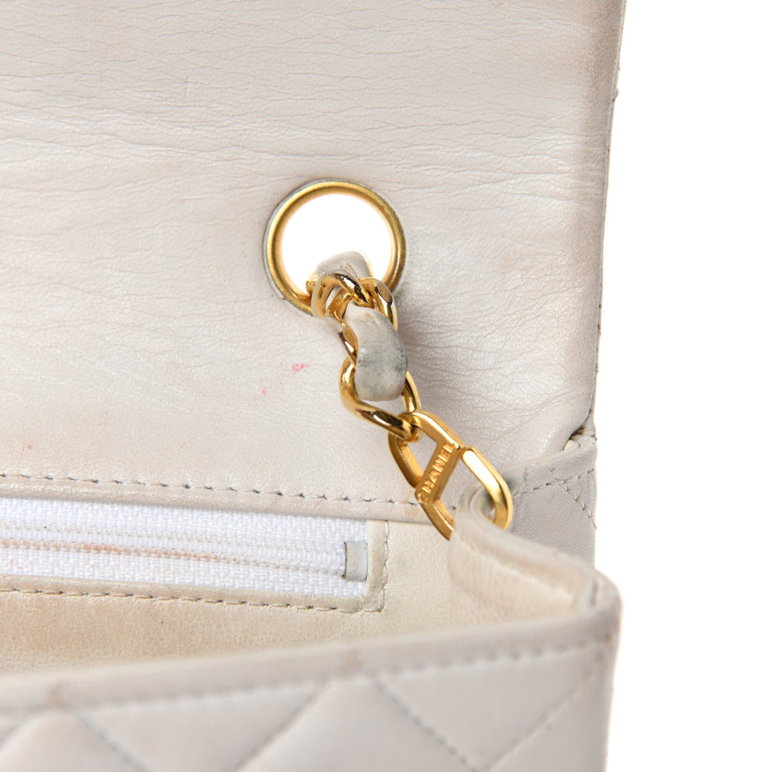 Chanel Lambskin Quilted Small Single Flap White 14 of 19