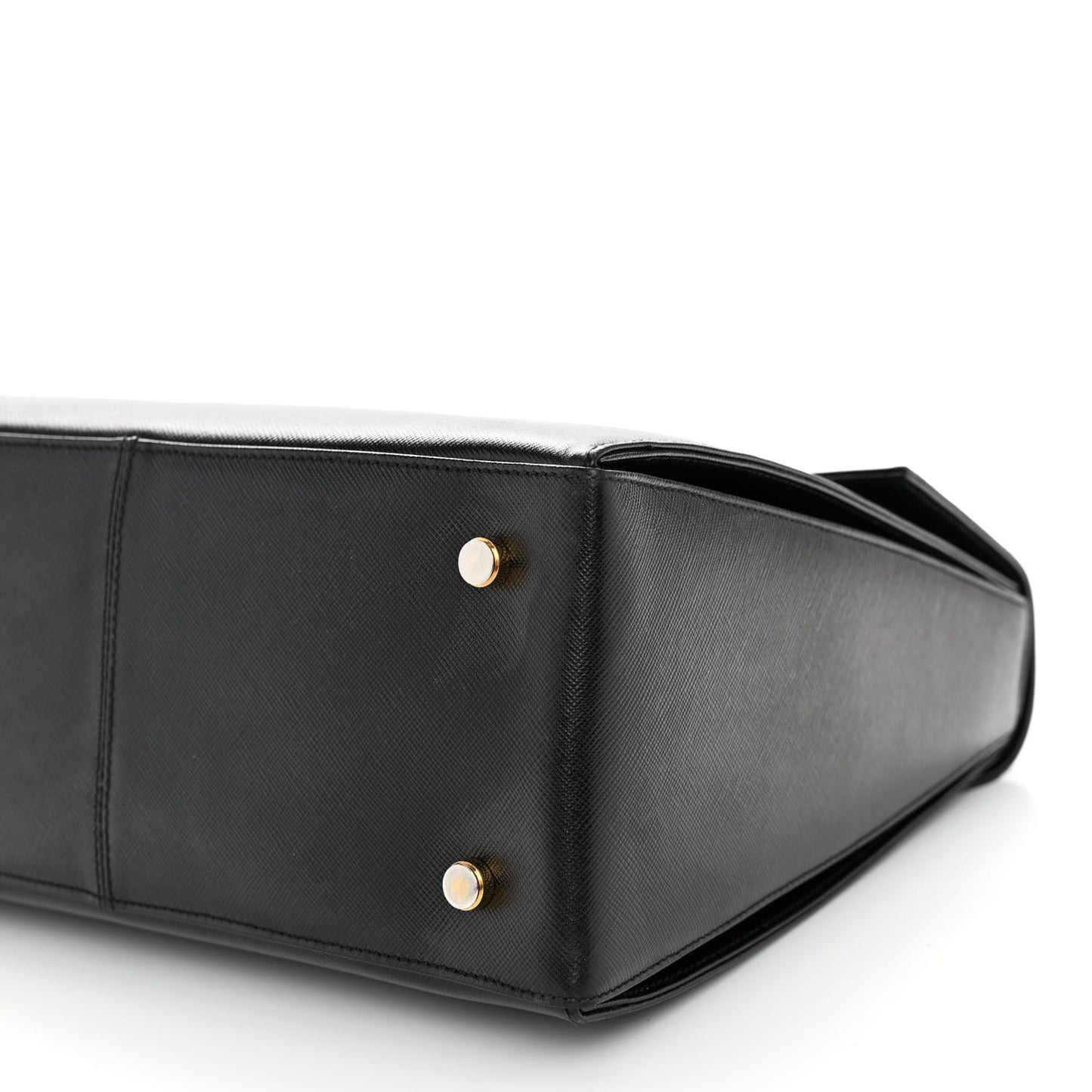 Hammered Calfskin Medium Iconic Top Handle Bag Black