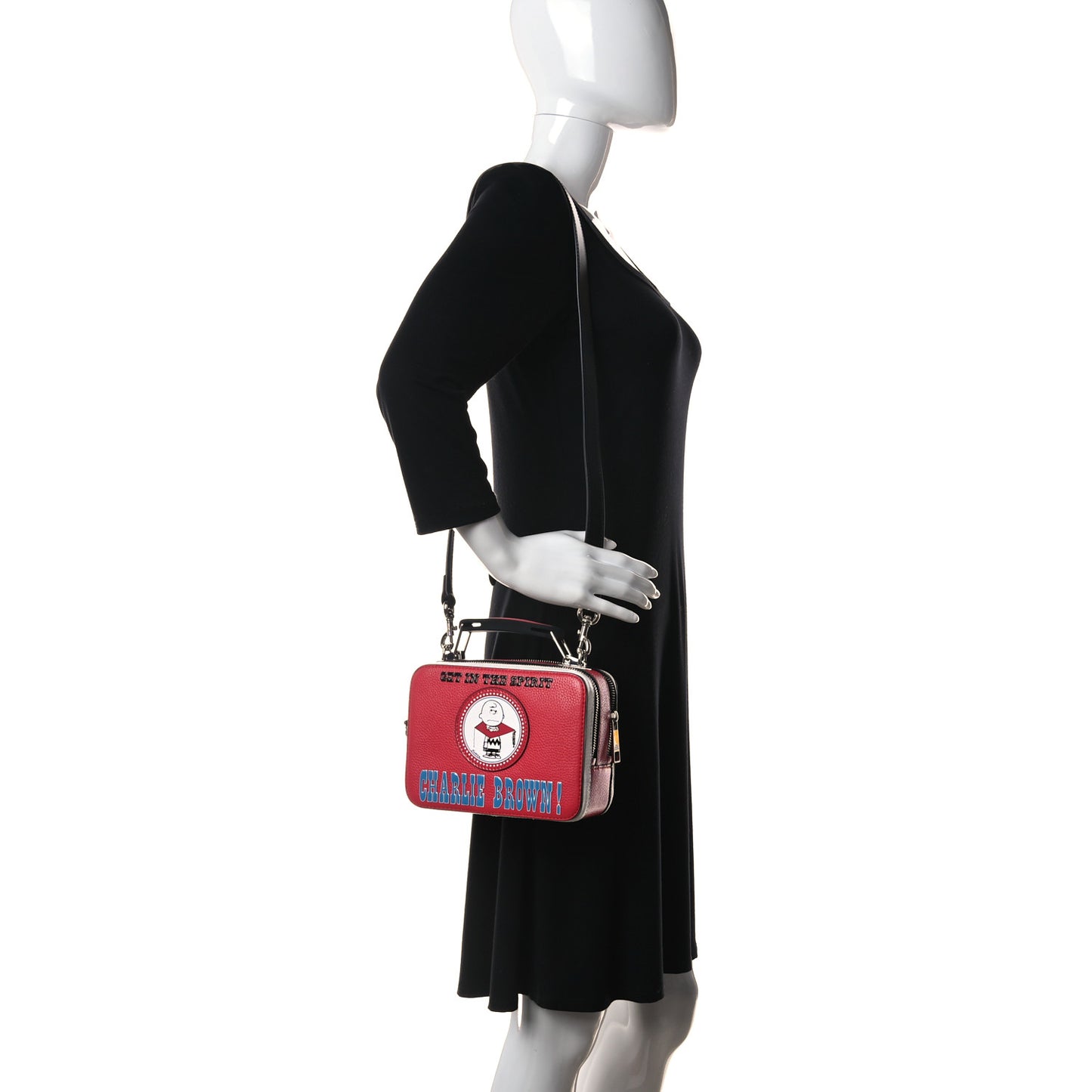 X Peanuts Calfskin The Box Crossbody Red