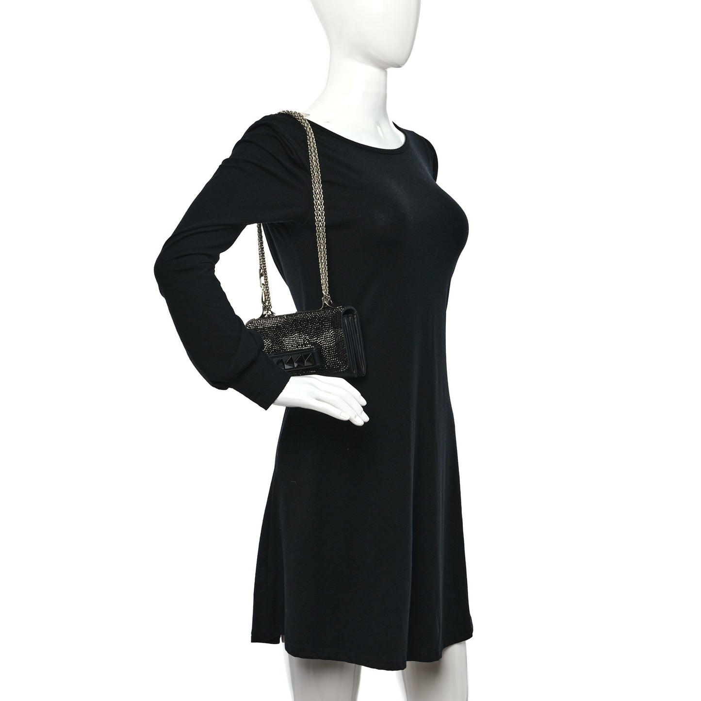 Nappa Crystal Mini Va Va Voom Shoulder Bag Black