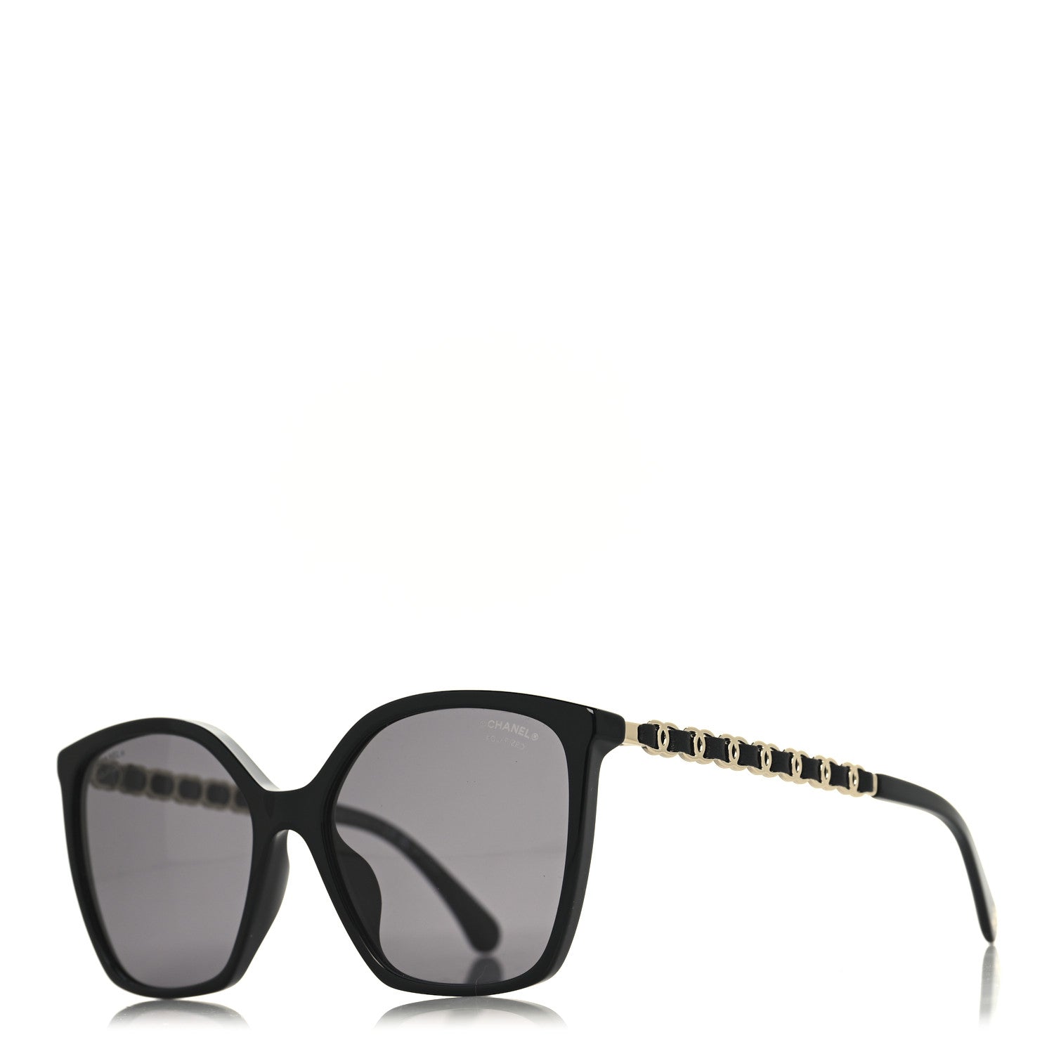 Chanel Acetate Calfskin Square Sunglasses 5546-Q-A Black 1793827