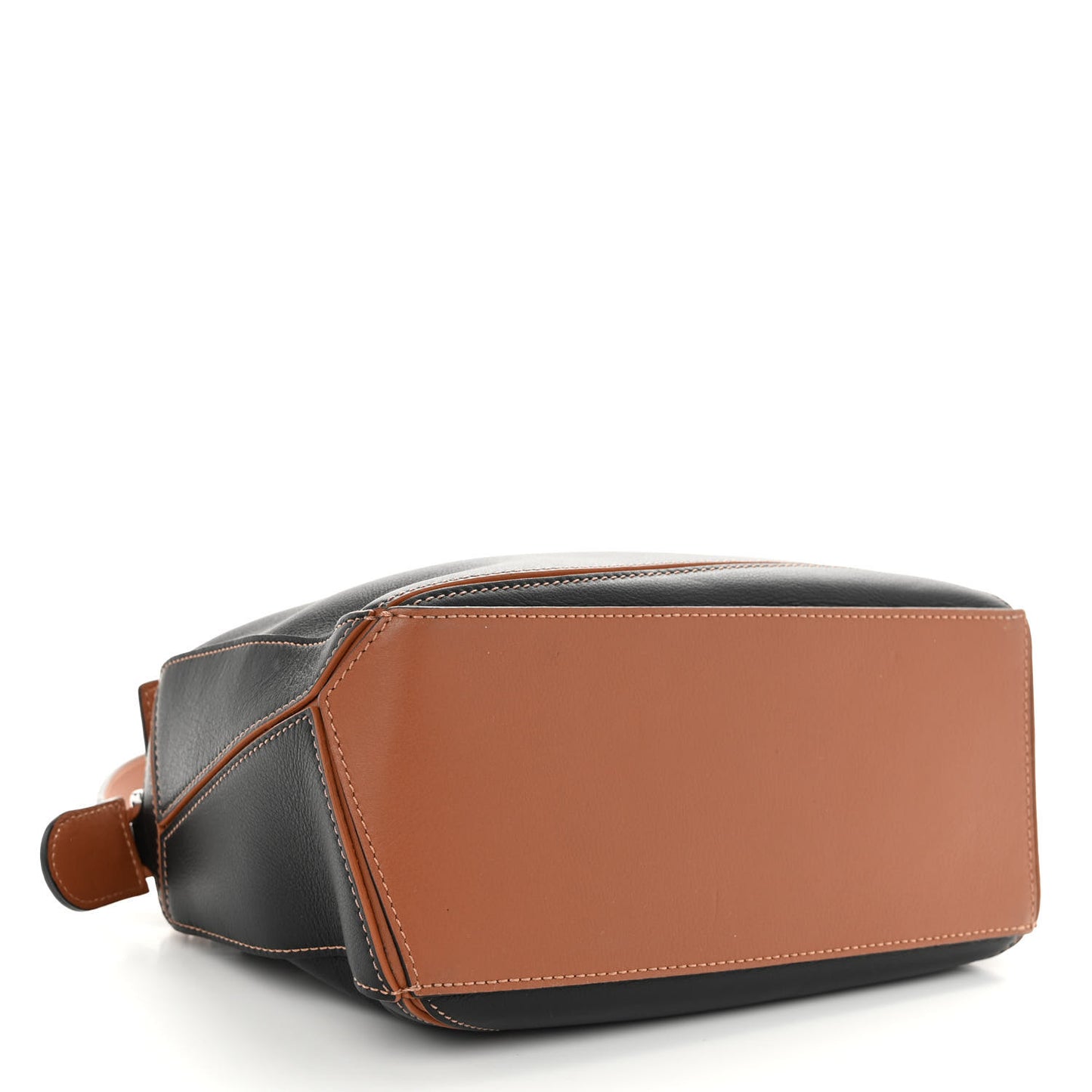 Calfskin Small Craft Puzzle Bag Tan Black