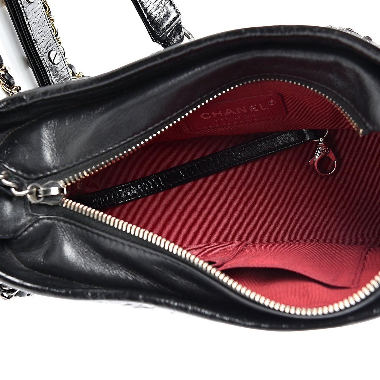 Aged Calfskin Quilted Small Gabrielle Hobo Black