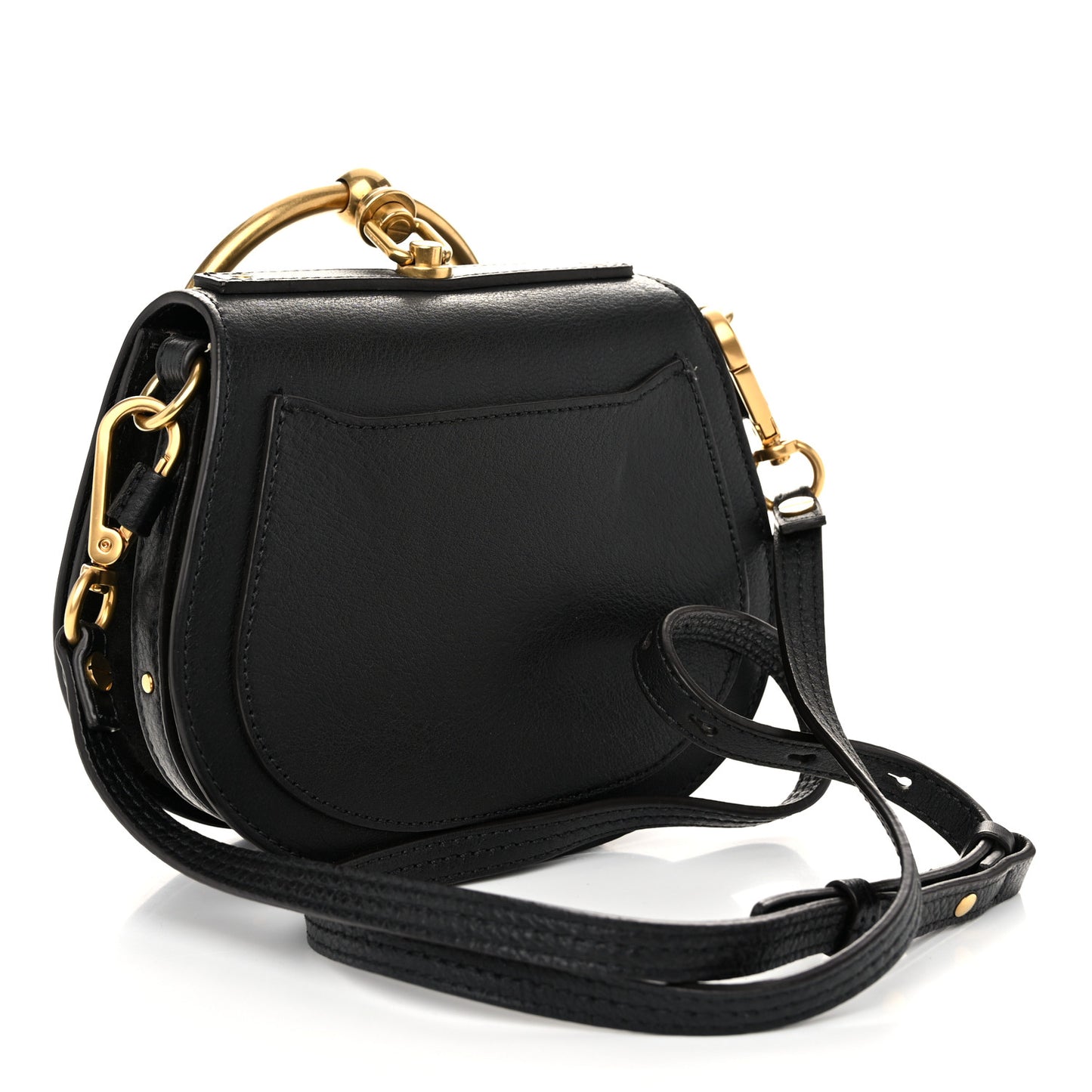 Calfskin Suede Small Nile Bracelet Bag Black