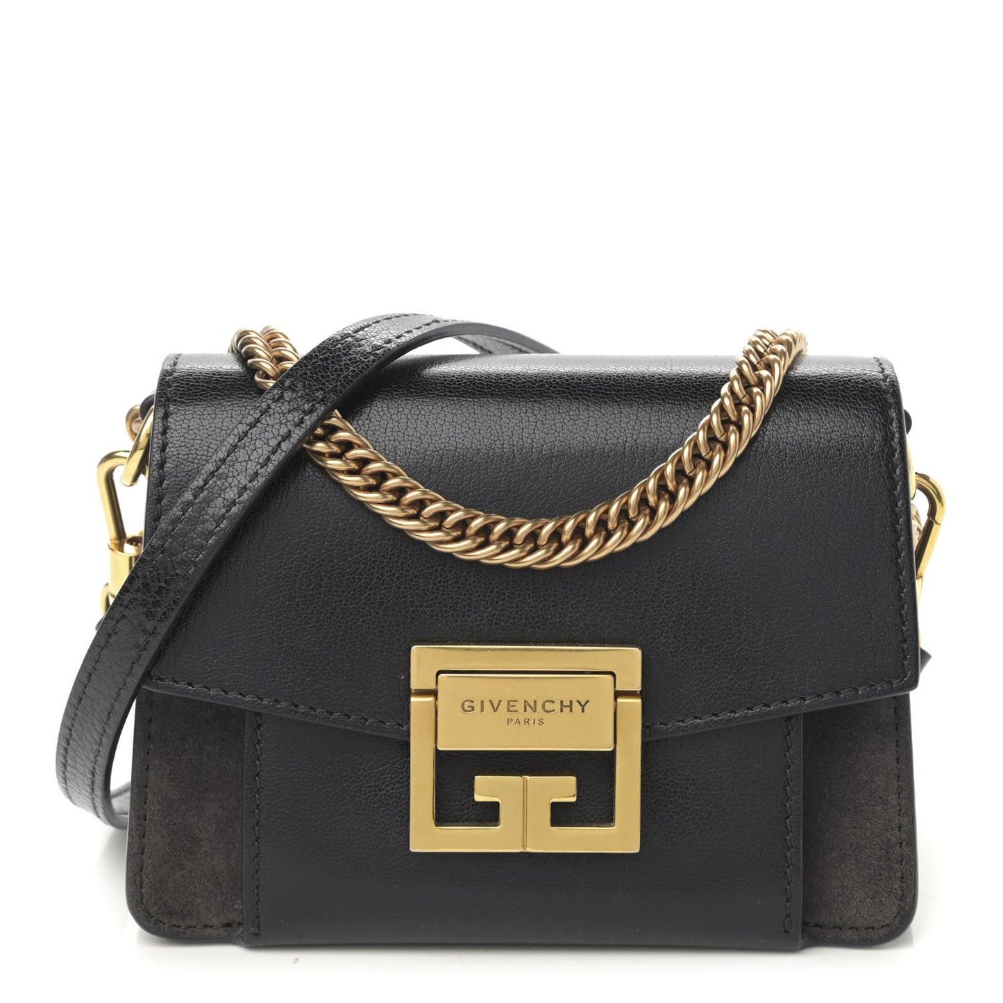 Goatskin Suede Mini GV3 Shoulder Bag Black