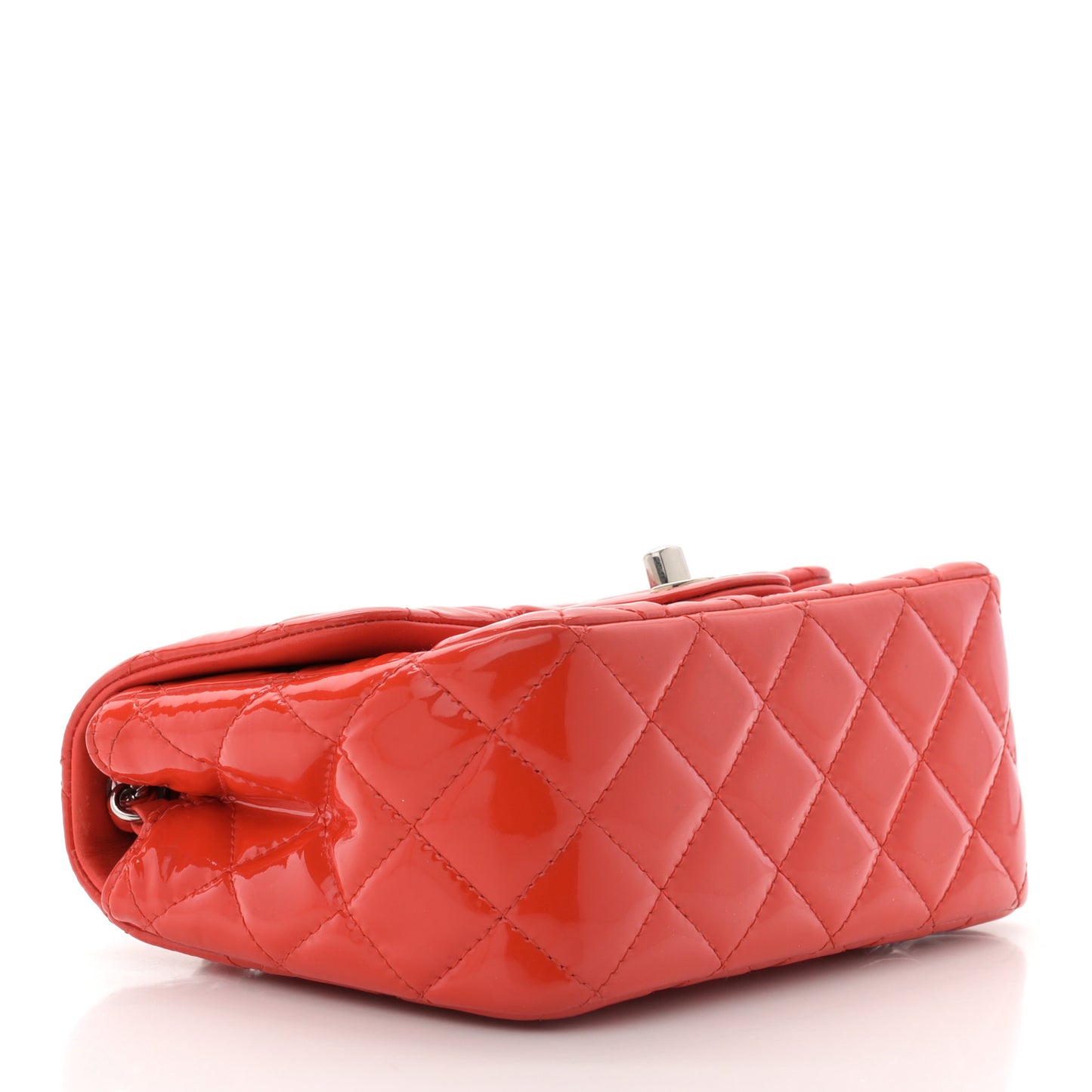 Patent Quilted Mini Square Flap Red