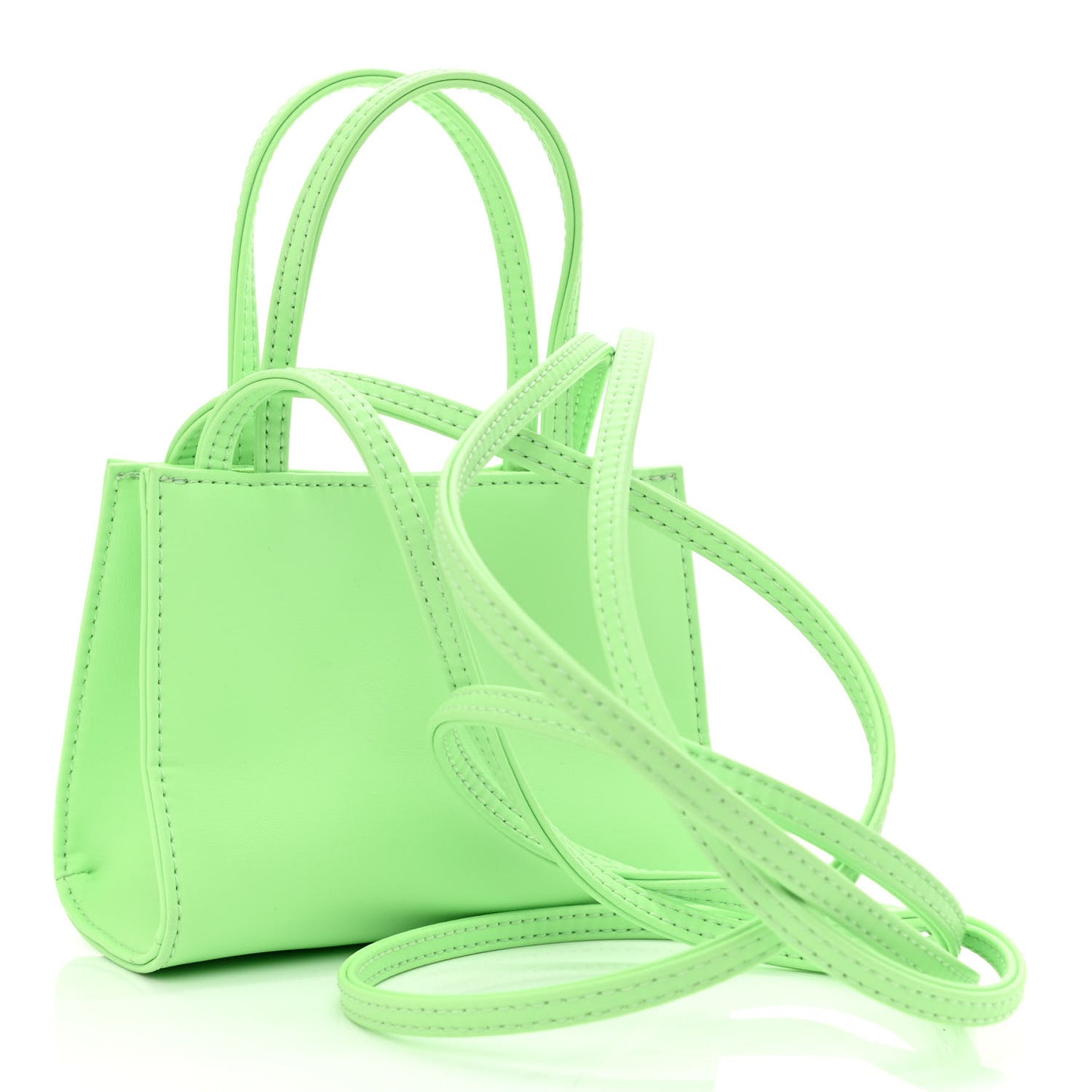 Vegan Leather Small Shopping Bag Double Mint