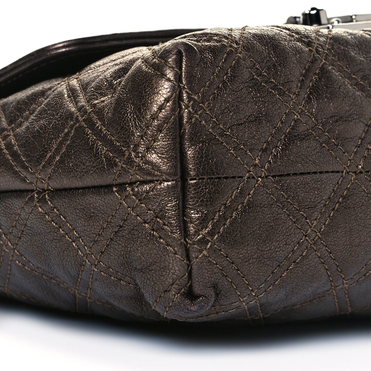 Lacquered Lambskin Baroque The Large Single Flap Bronze