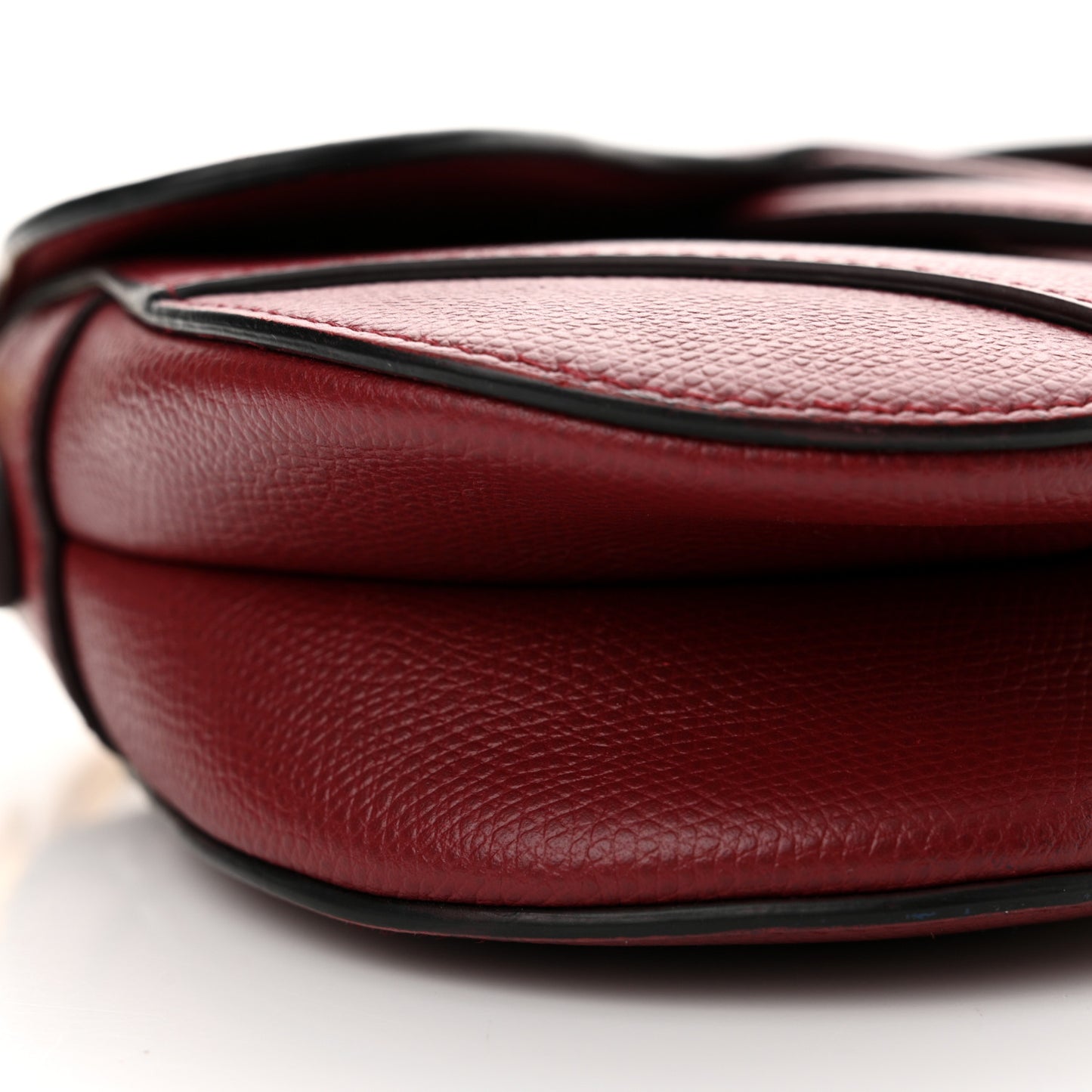 Grained Calfskin Mini Saddle Bag Red