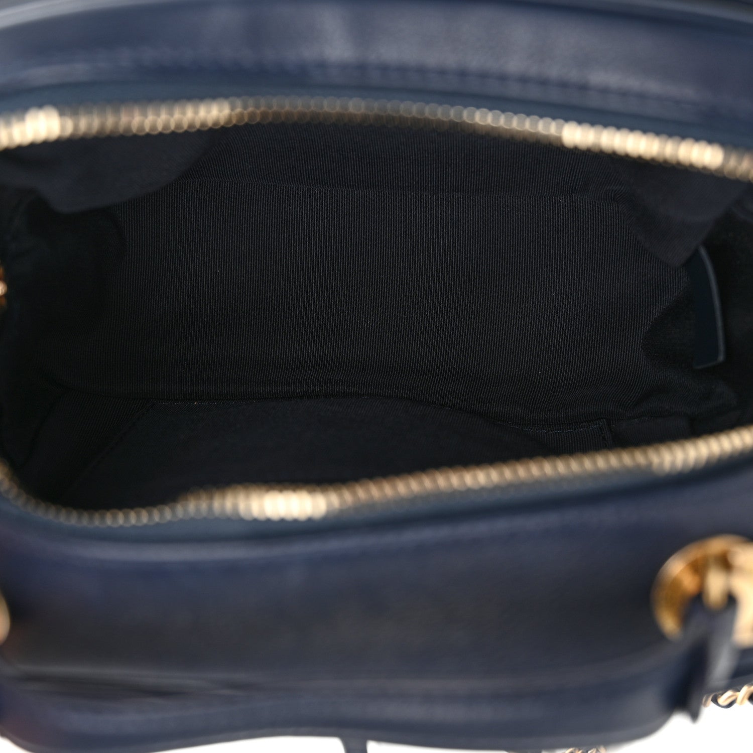 Chanel Calfskin Quilted CC Small Vanity Case Navy 5 of 13