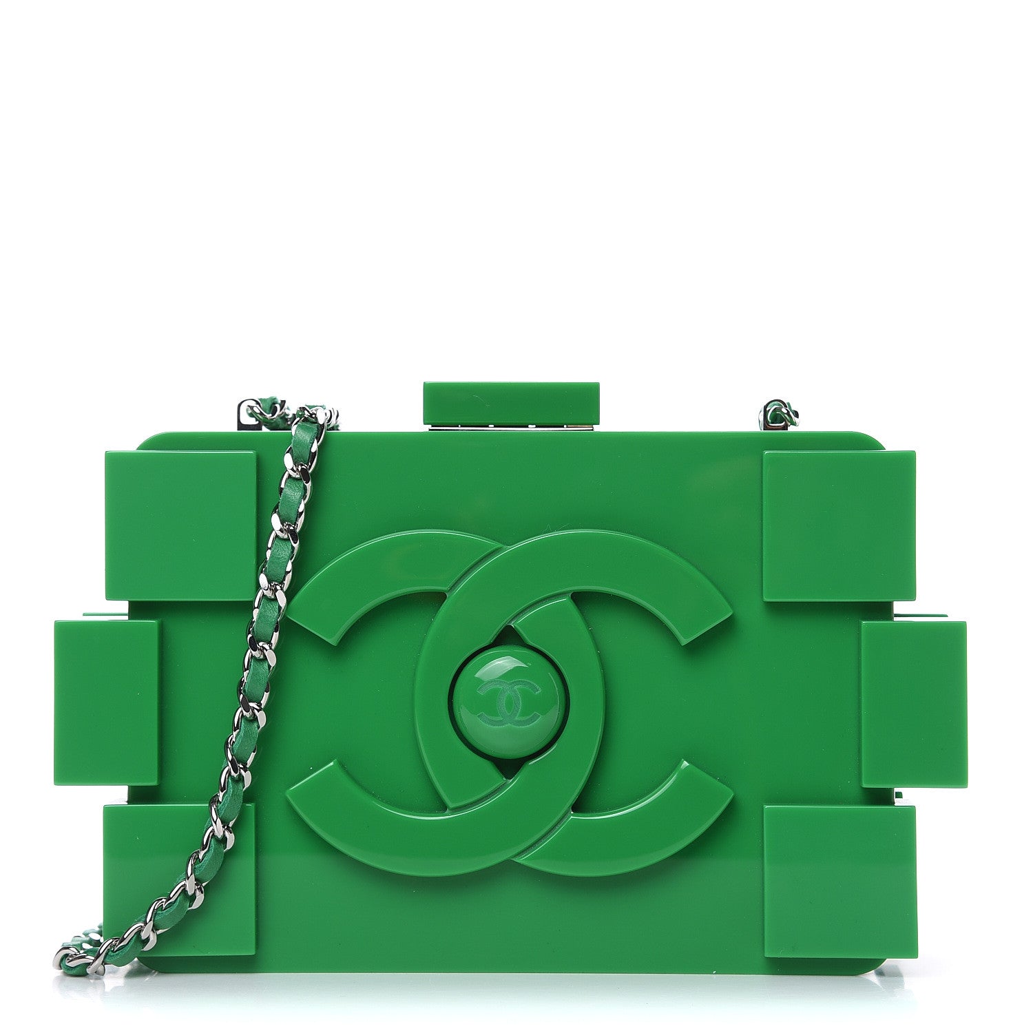Chanel Plexiglass Boy Brick Lego Clutch Green 481108 – FASHIONPHILE