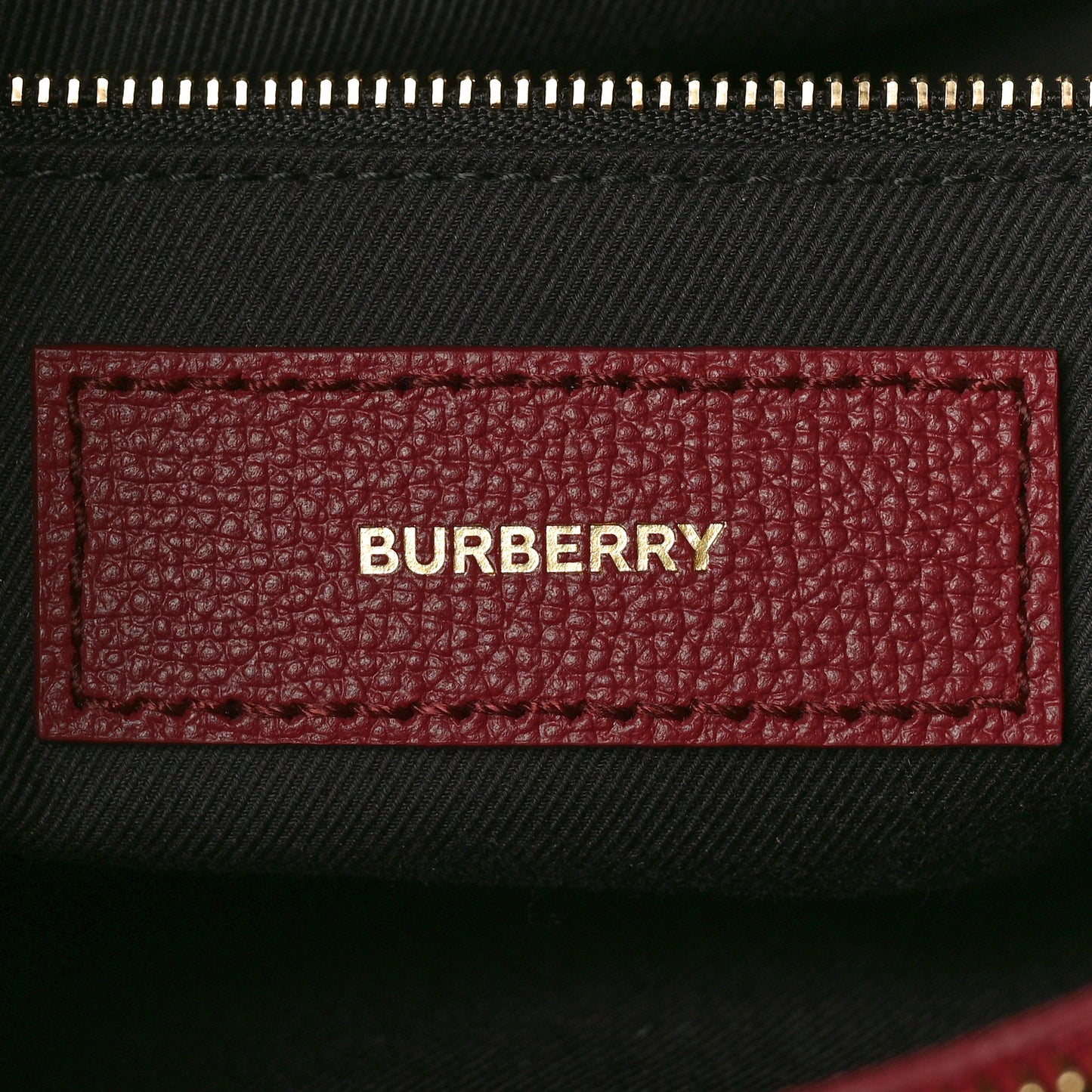 Grainy Calfskin House Check Medium Banner Tote Mahogany Red