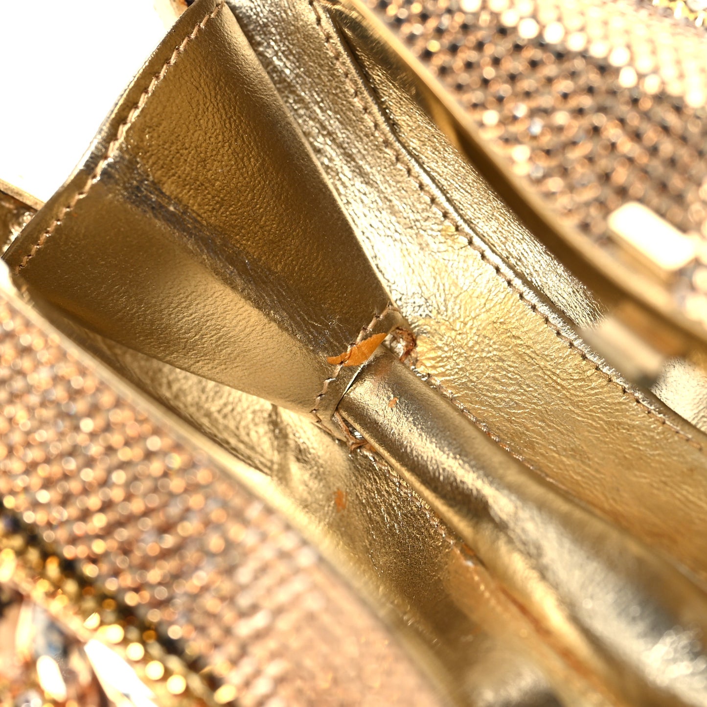 Crystal Sunglass Minaudiere Clutch Gold Silver
