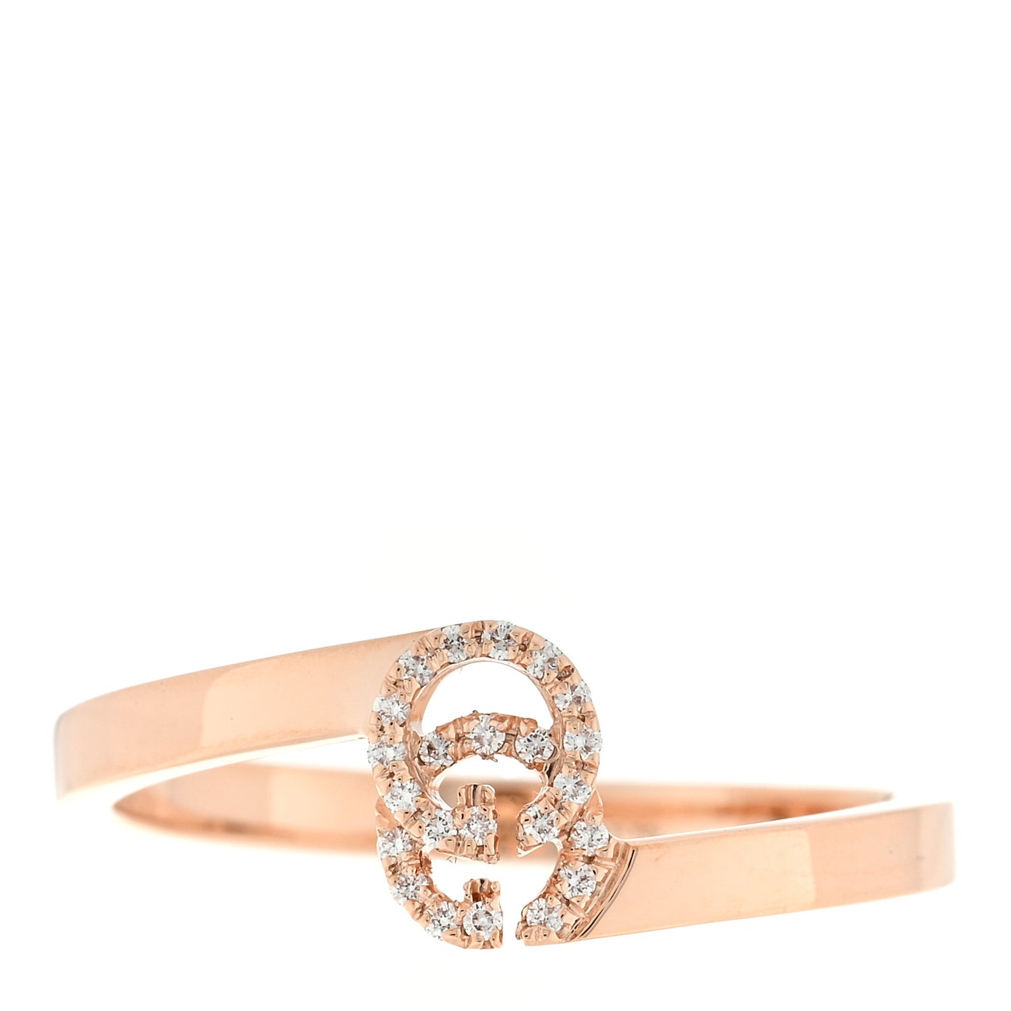 18K Rose Gold Diamond GG Running Ring 53 6.5